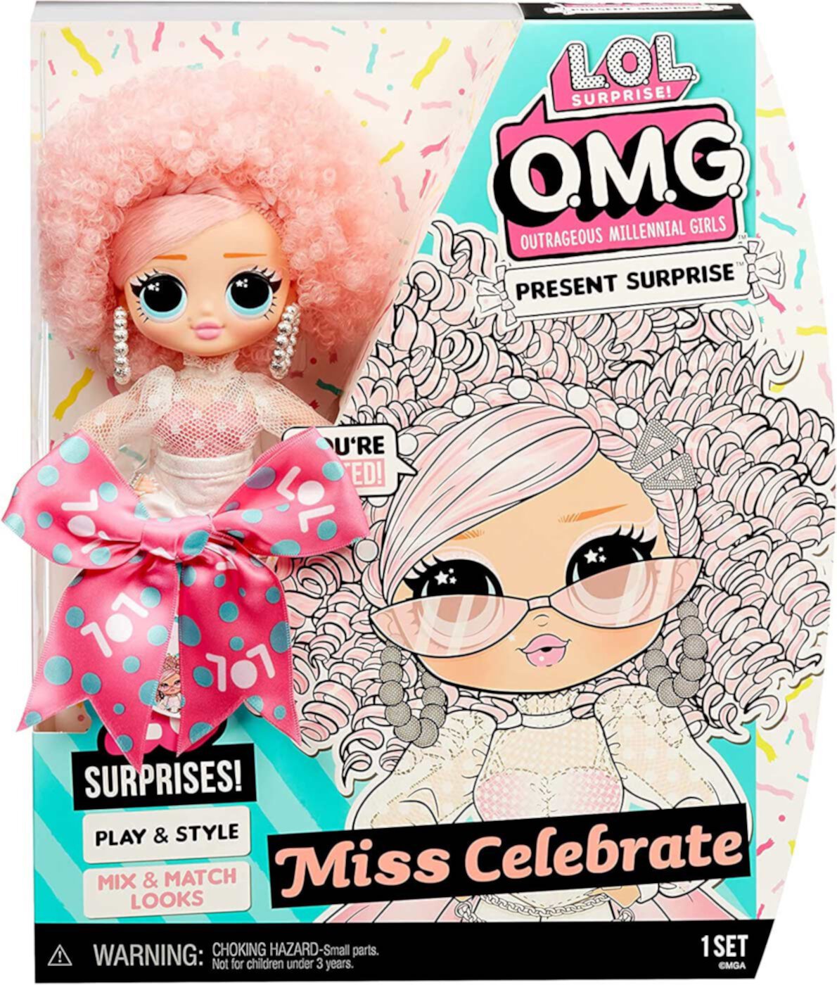 LOL Surprise OMG Present Surprise Series 2 Fashion Doll Miss Celebrate with 20 Surprises – Great Gift for Kids Ages 4+ L.O.L. Surprise!