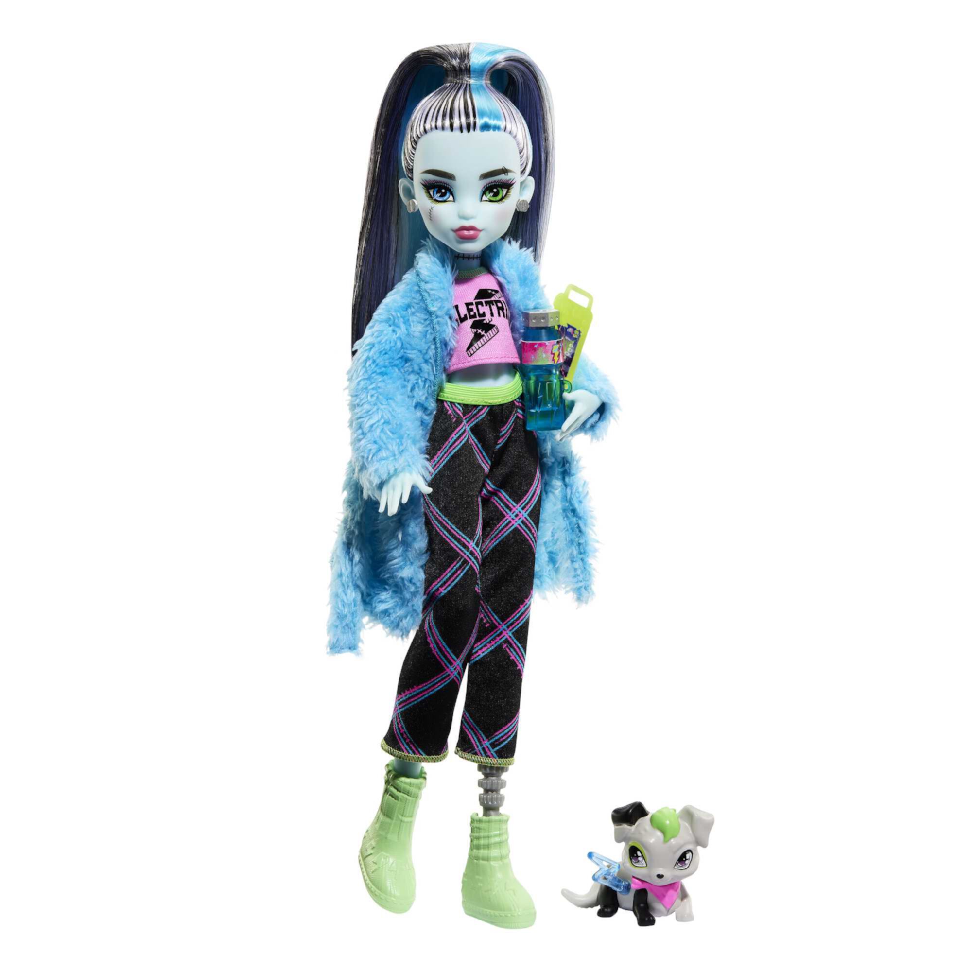 Monster High Frankie Stein Fashion Doll and Accessories, Creepover Party Set with Pet Monster High