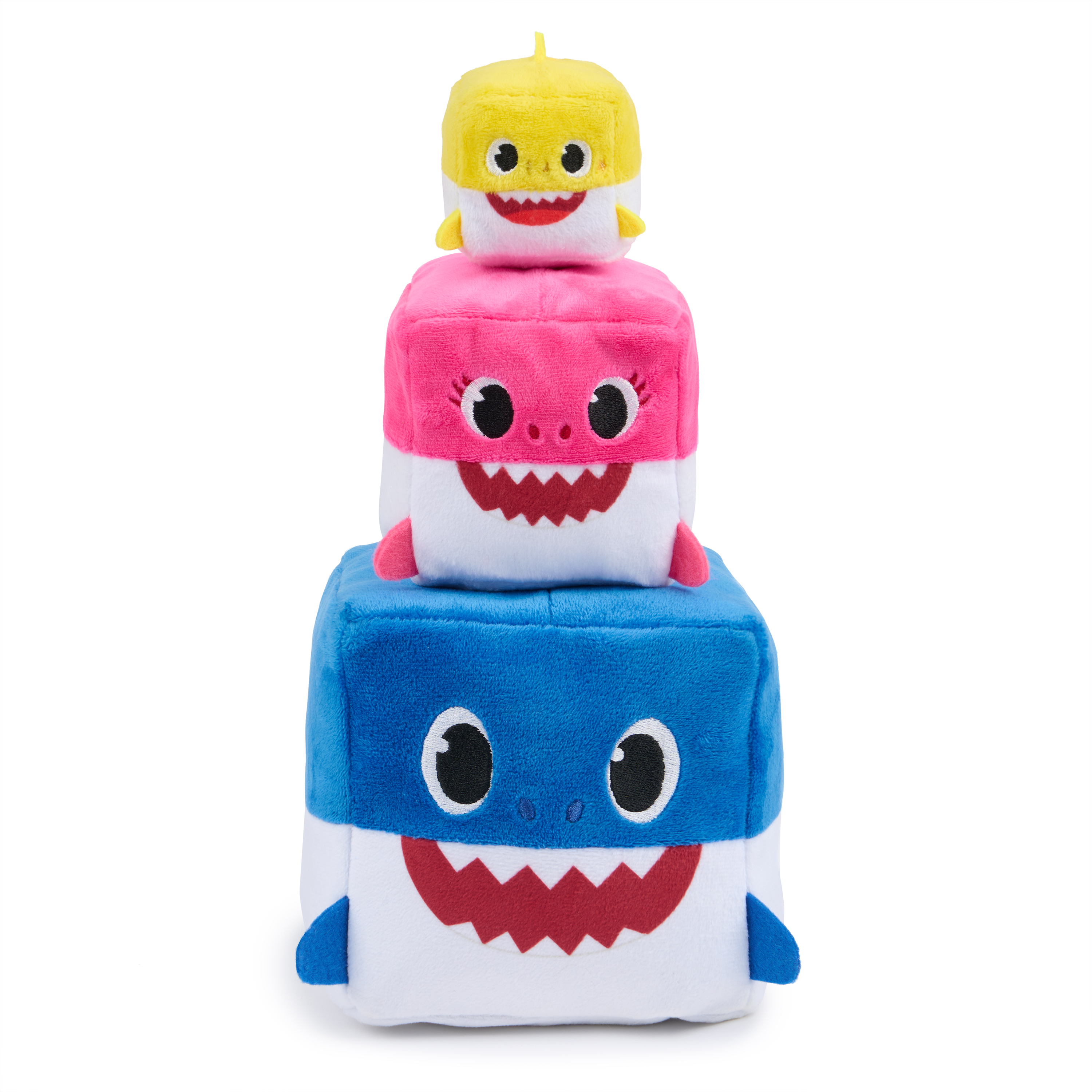 Baby Shark Nesting Dolls, Plush Cube Characters that Play Music Baby Shark