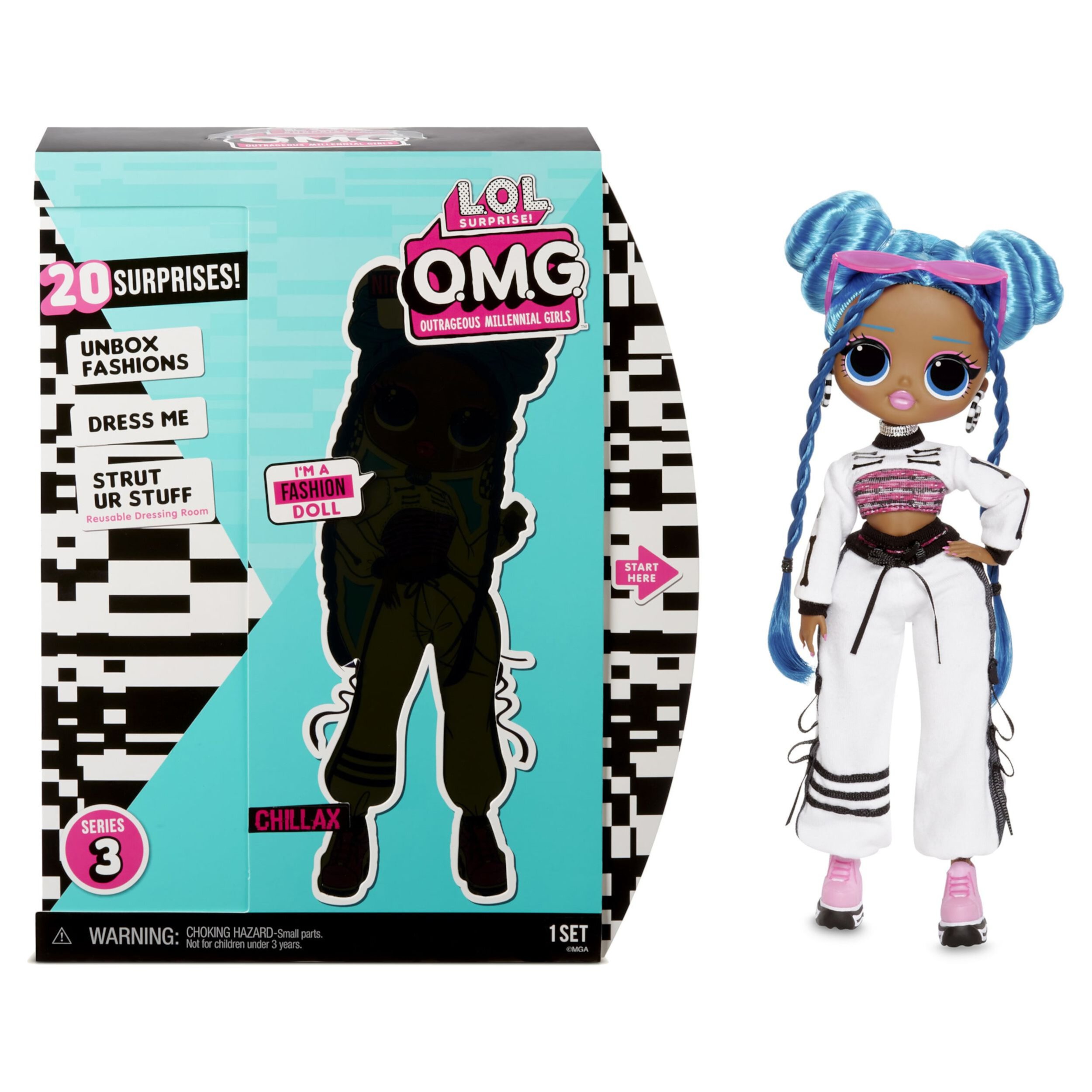 LOL Surprise OMG Series 3 Chillax Fashion Doll With 20 Surprises, Great Gift for Kids Ages 4 5 6+ L.O.L. Surprise!