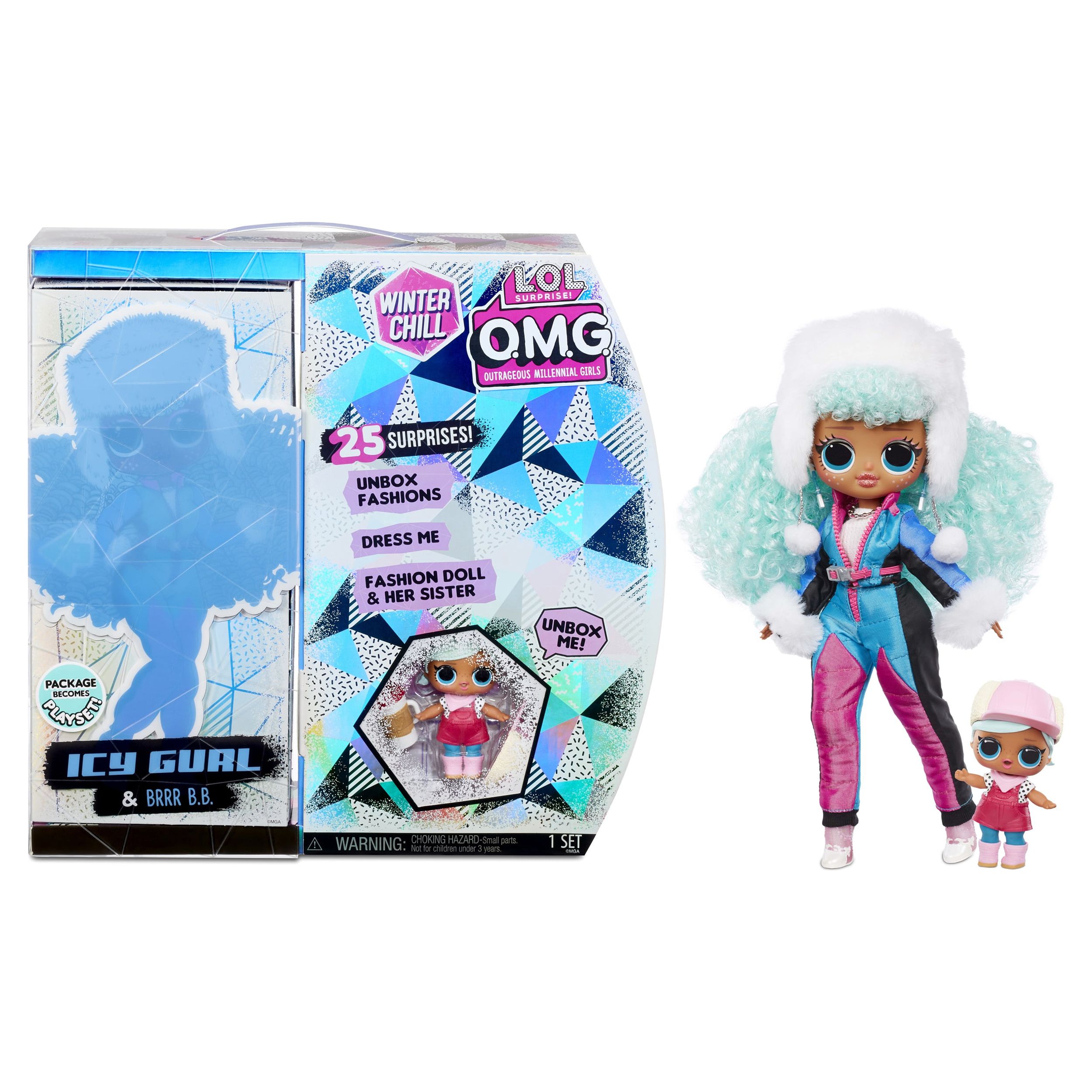 LOL Surprise OMG Winter Chill Icy Gurl Fashion Doll & Brrr B.B. Doll With 25 Surprises L.O.L. Surprise!