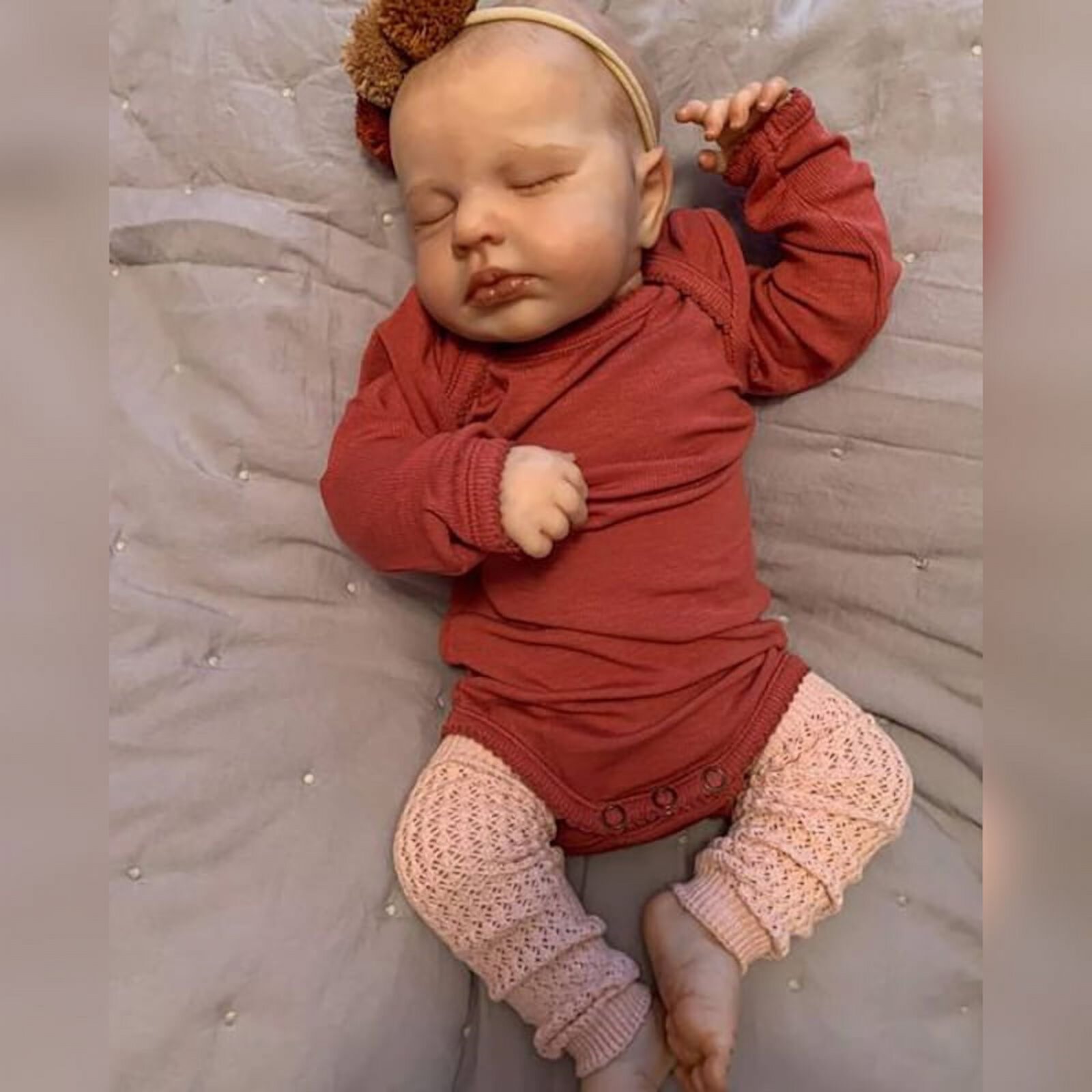 19inch Already Painted Finished Reborn Baby Doll Loulou Newborn Baby Size 3D Skin Visible Veins Collectible Art Doll Lonian