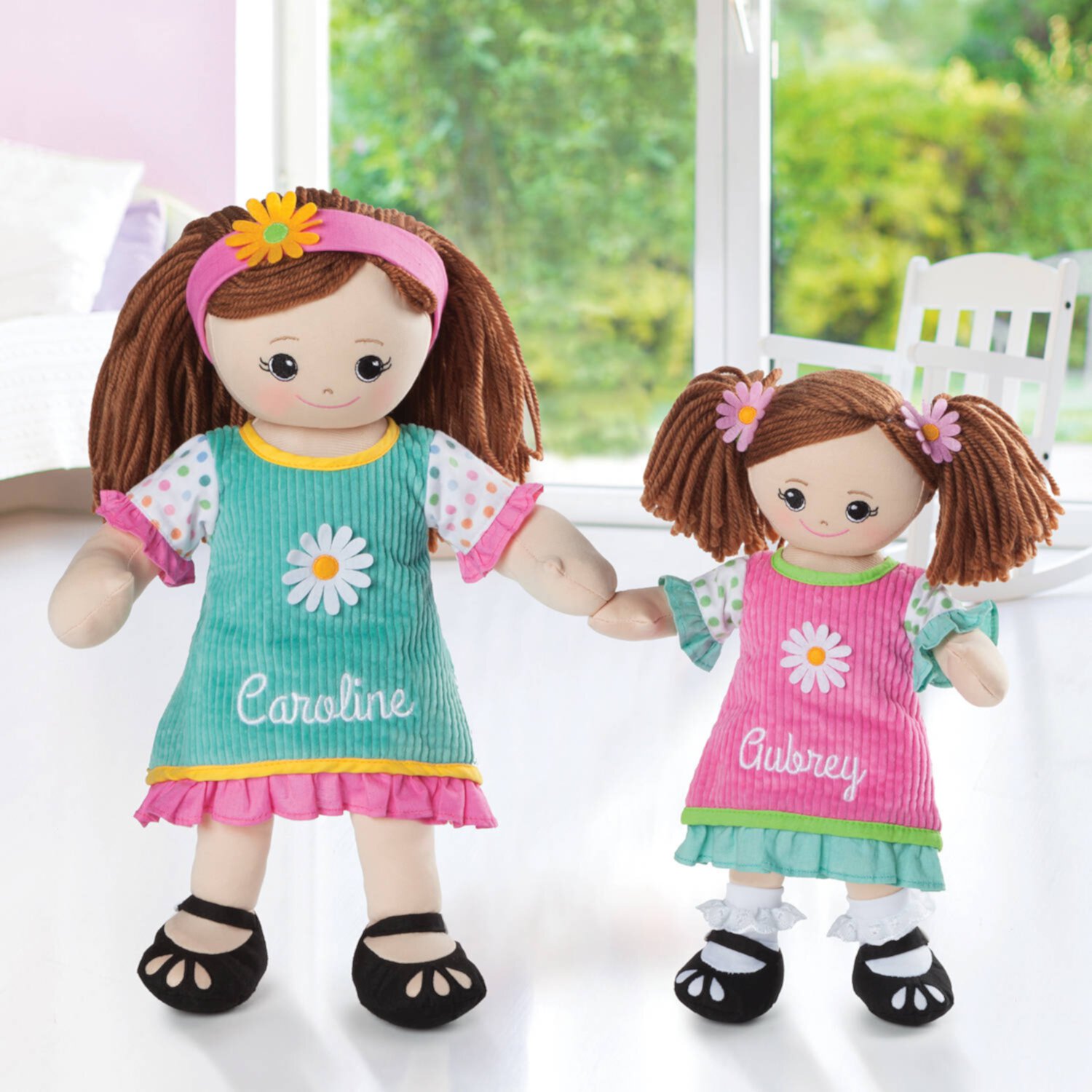 Big and Little Sister Brunette Personalized Doll Set ONLINE