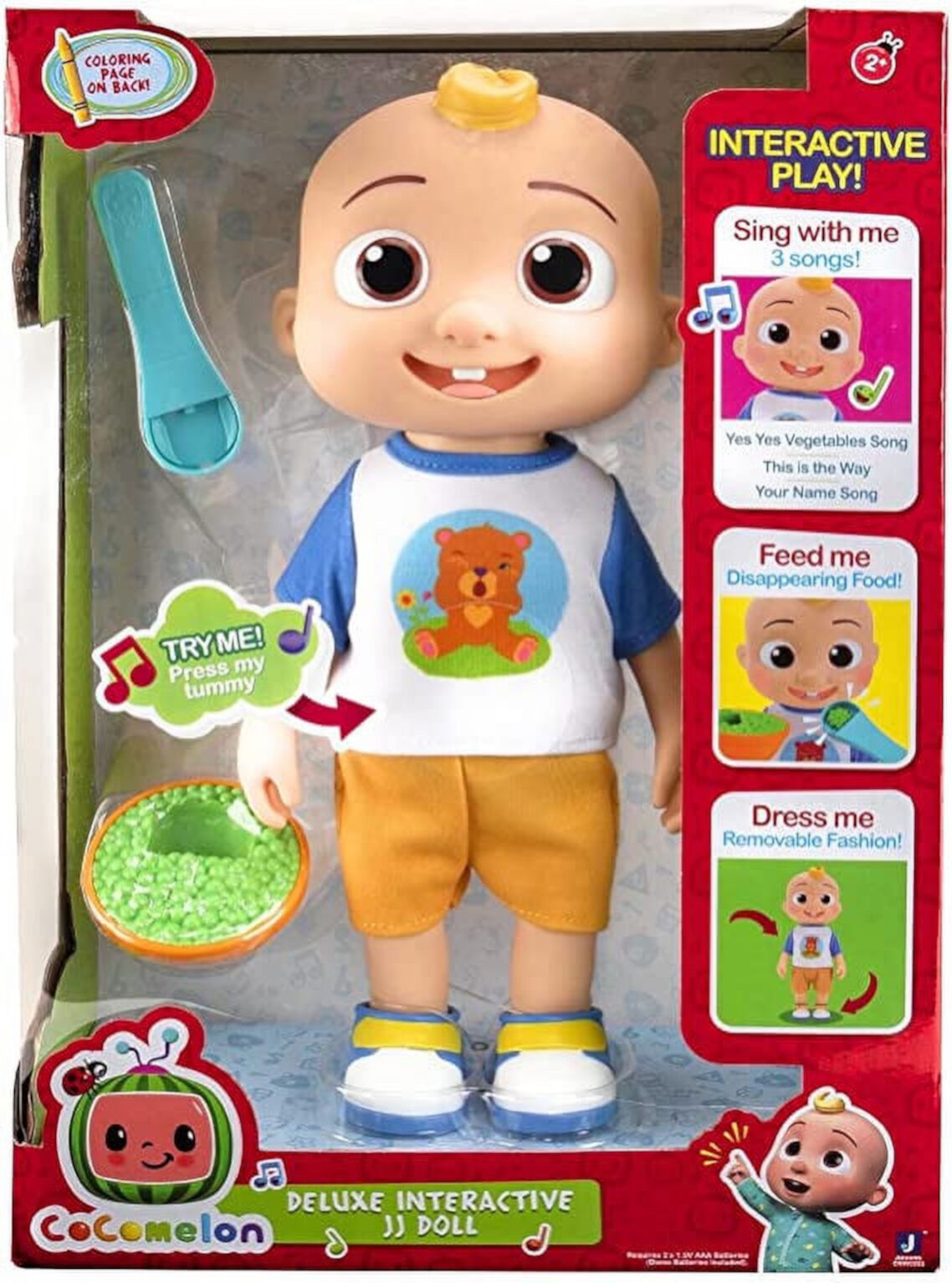 CoComelon Official Deluxe Interactive JJ Doll with Sounds Jazwares