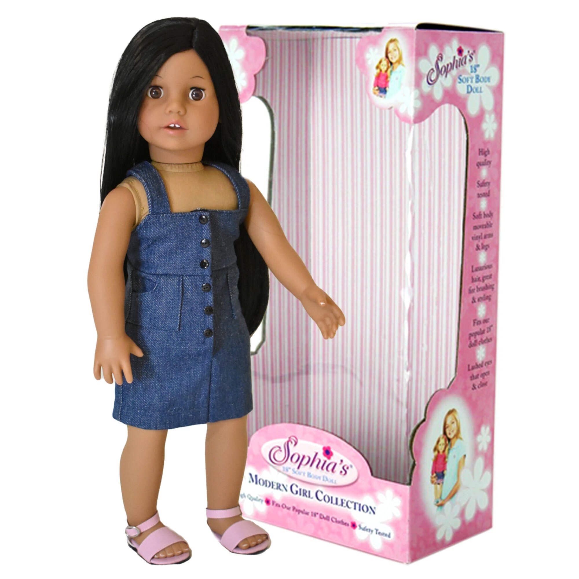 Sophia’s Kids Posable Soft Bodied 18” Doll “Julia”, Medium Skin Tone Sophia's