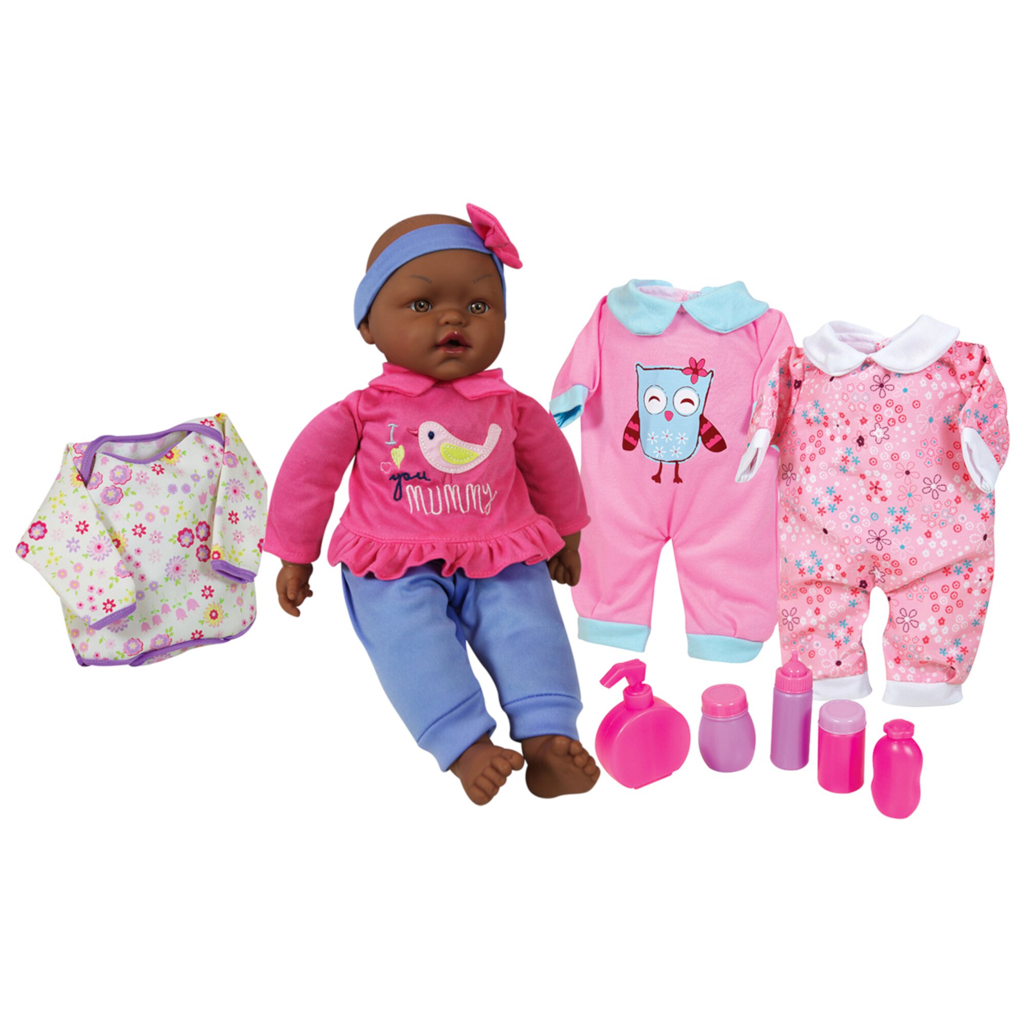 Lissi 15 Inch African American Baby Doll Set w/ Clothes & Accessories Lissi