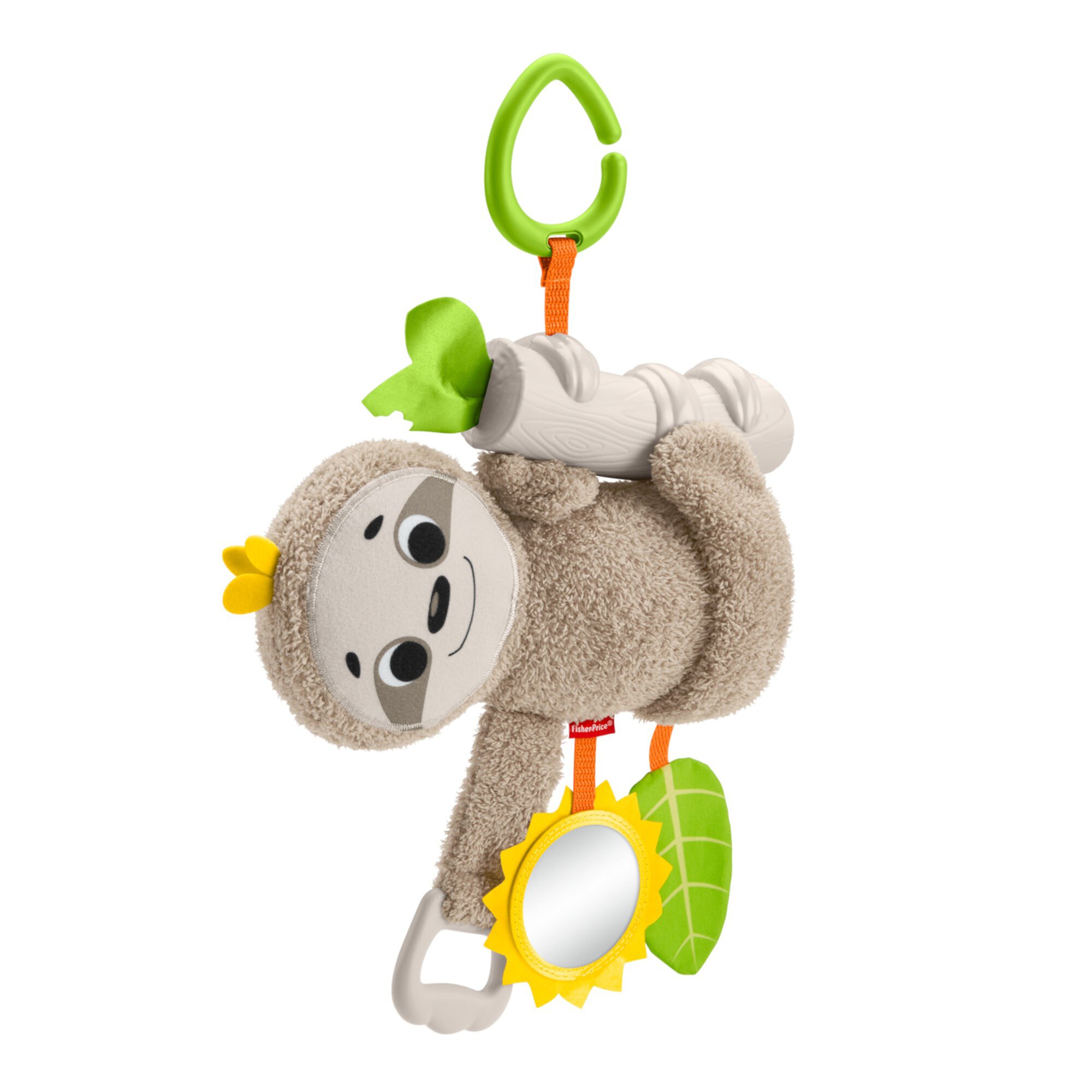 Fisher-Price Slow Much Fun Stroller Sloth Baby Toy with Sensory Details for Newborns Fisher-Price