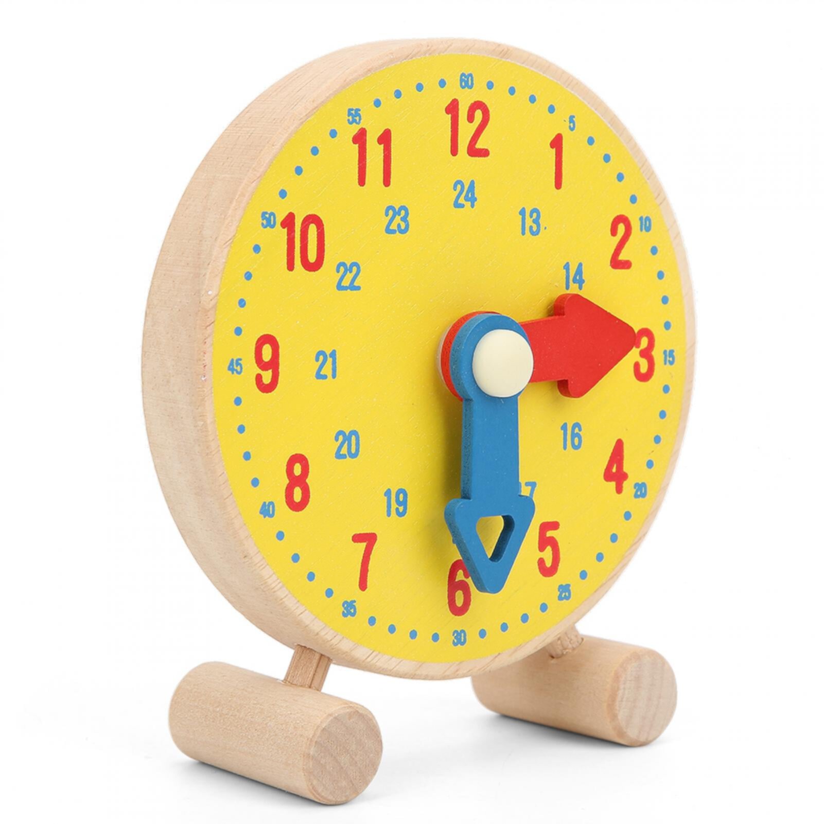 Gupbes Teaching Clocks Numbers Clock Model Toy Wooden Clock Learning Educational Kindergarten Toy for Children,Wood Clock Toy Fyydes