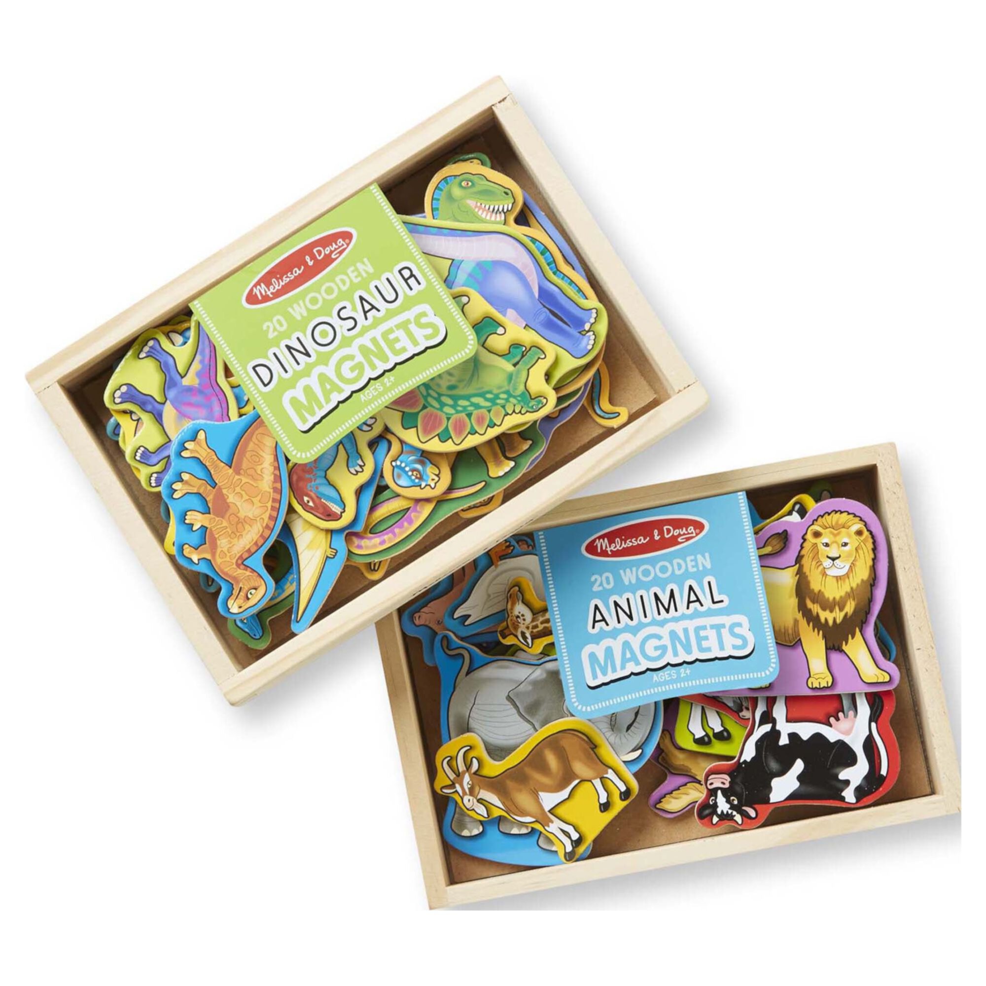 Melissa & Doug Wooden Magnets Set - Animals and Dinosaurs With 40 Wooden Magnets Melissa & Doug