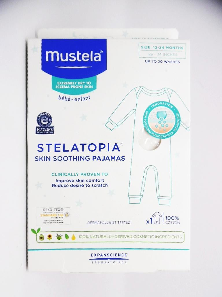 Mustela Stelatopia Skin Soothing Pajamas, White 12-24M Mustela