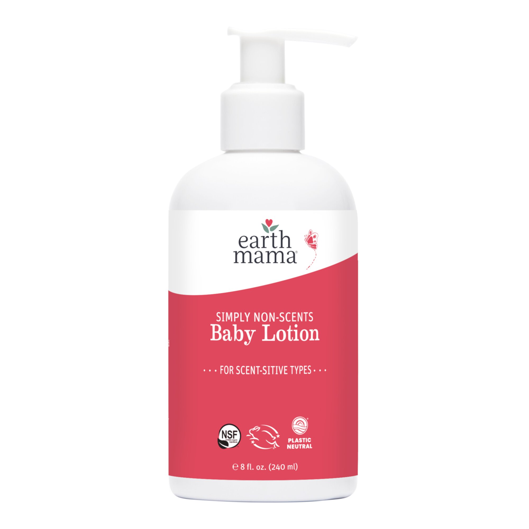 Earth Mama Organics Simply Non-Scents Baby Lotion for Sensitive Skin, Newborn & Child 8.0 fl oz Earth Mama