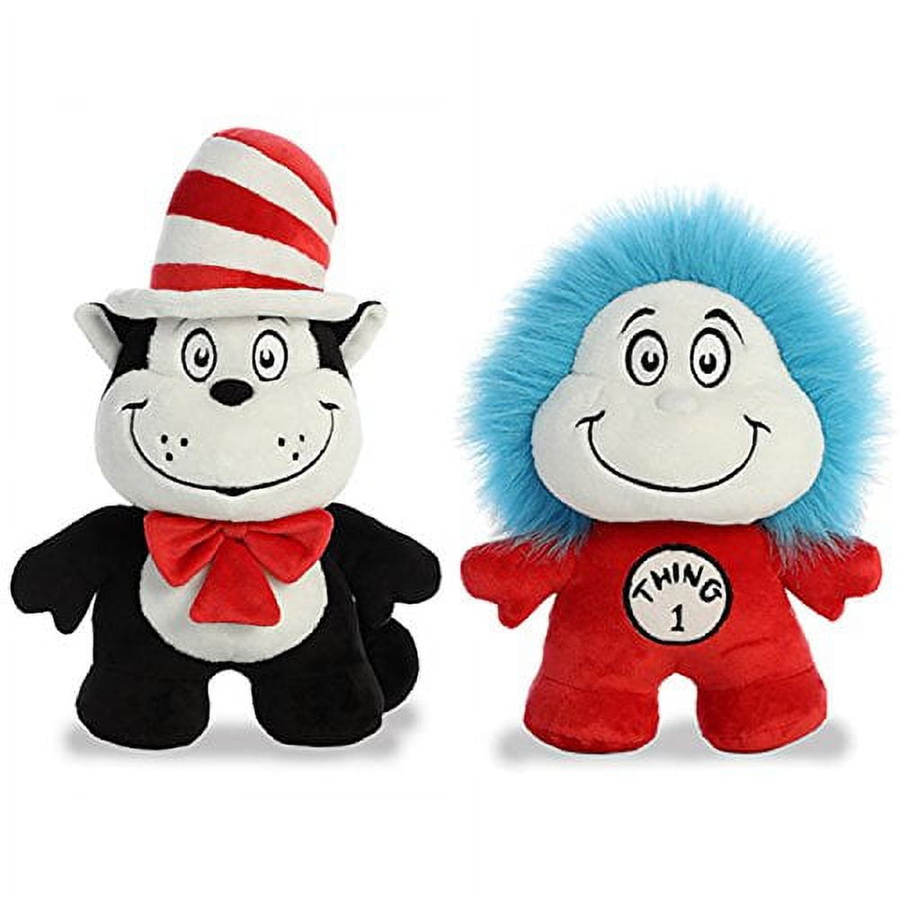 Aurora Plush Bundle of 2, 11" Cat in the Hat and 8.5" Reversible Thing 1 & 2 'DOOD' Plushies Aurora