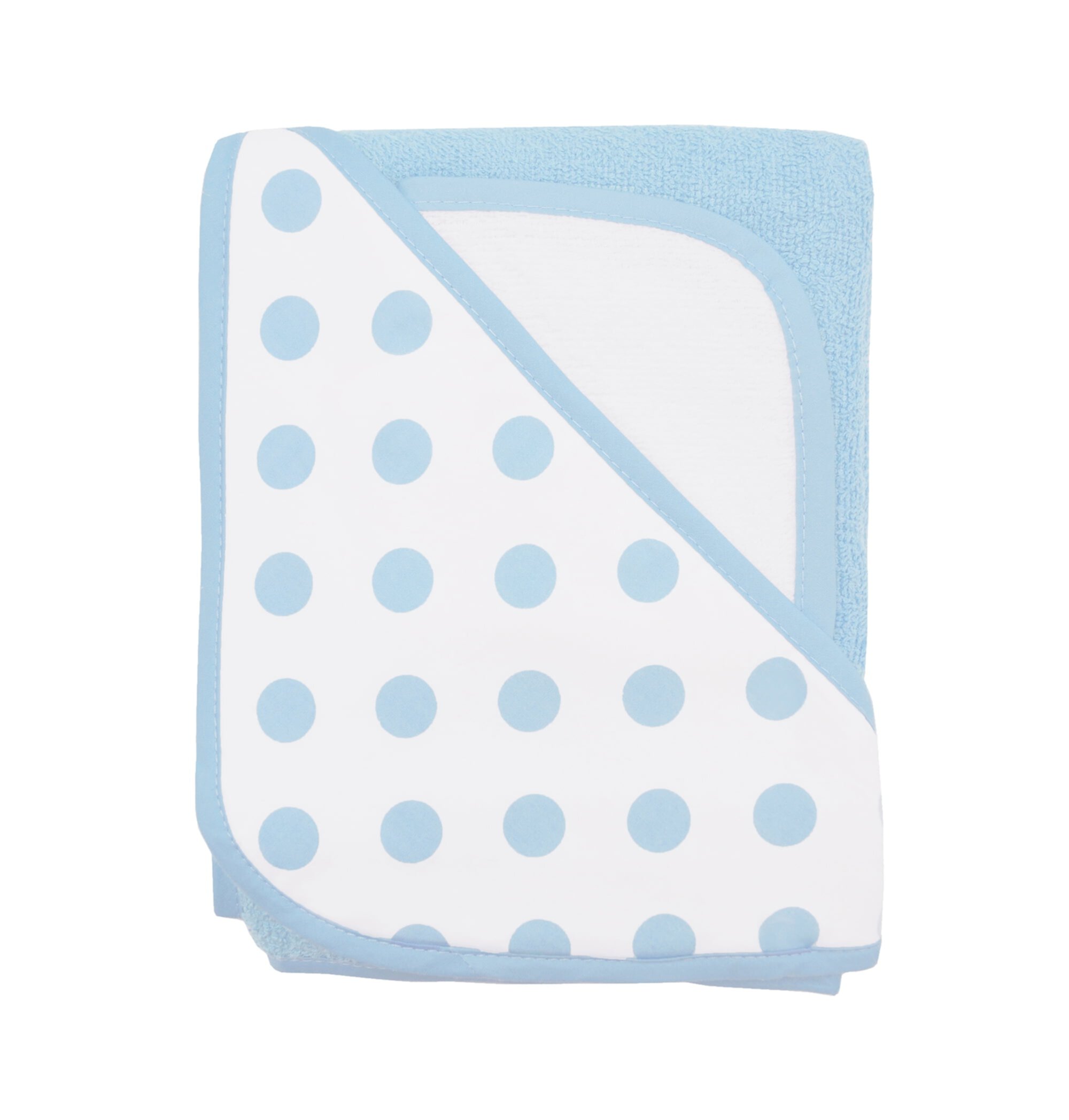 TL Care Cotton Terry Hooded Towel Set, Blue Dot American Baby Company