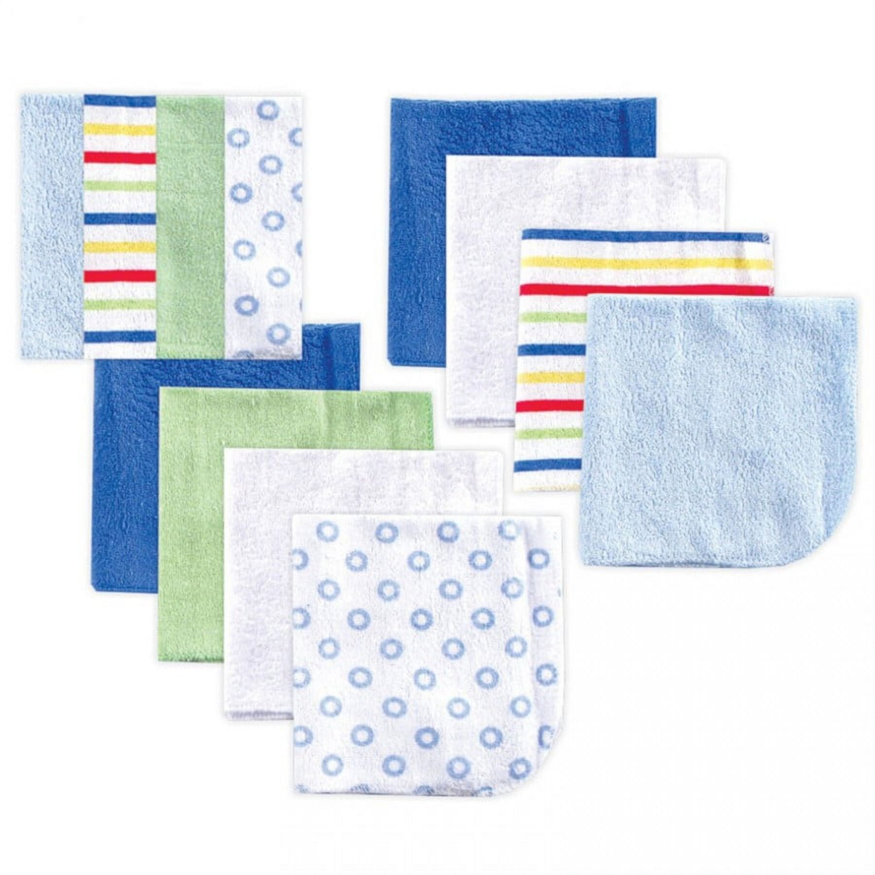 Luvable Friends Baby Boy Cotton Rich Washcloths, Blue Stripe, One Size Luvable Friends