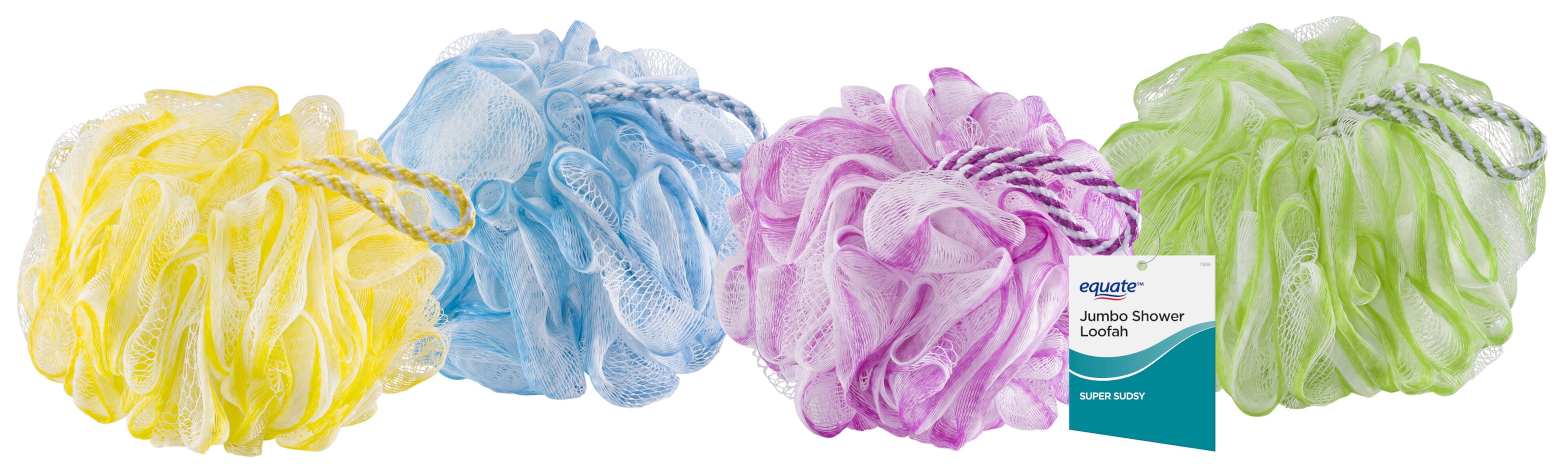 Equate Jumbo Size Body Loofah, Shower & Bath Cleansing, Color May Vary, 1ct Equate