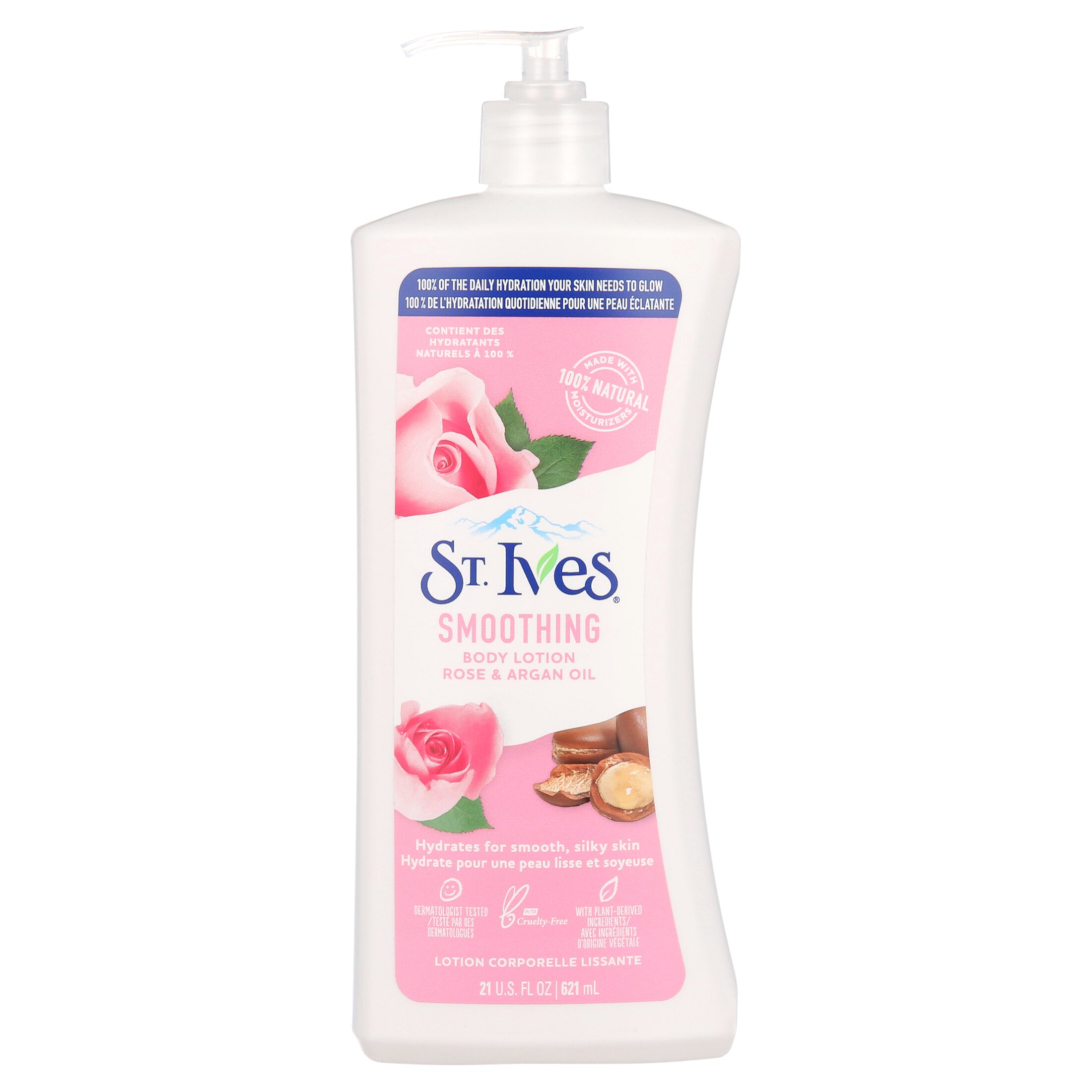 St. Ives Hand & Body Lotion for Women, Smoothing Rose & Argan Oil for Dry Skin 21 oz St. Ives