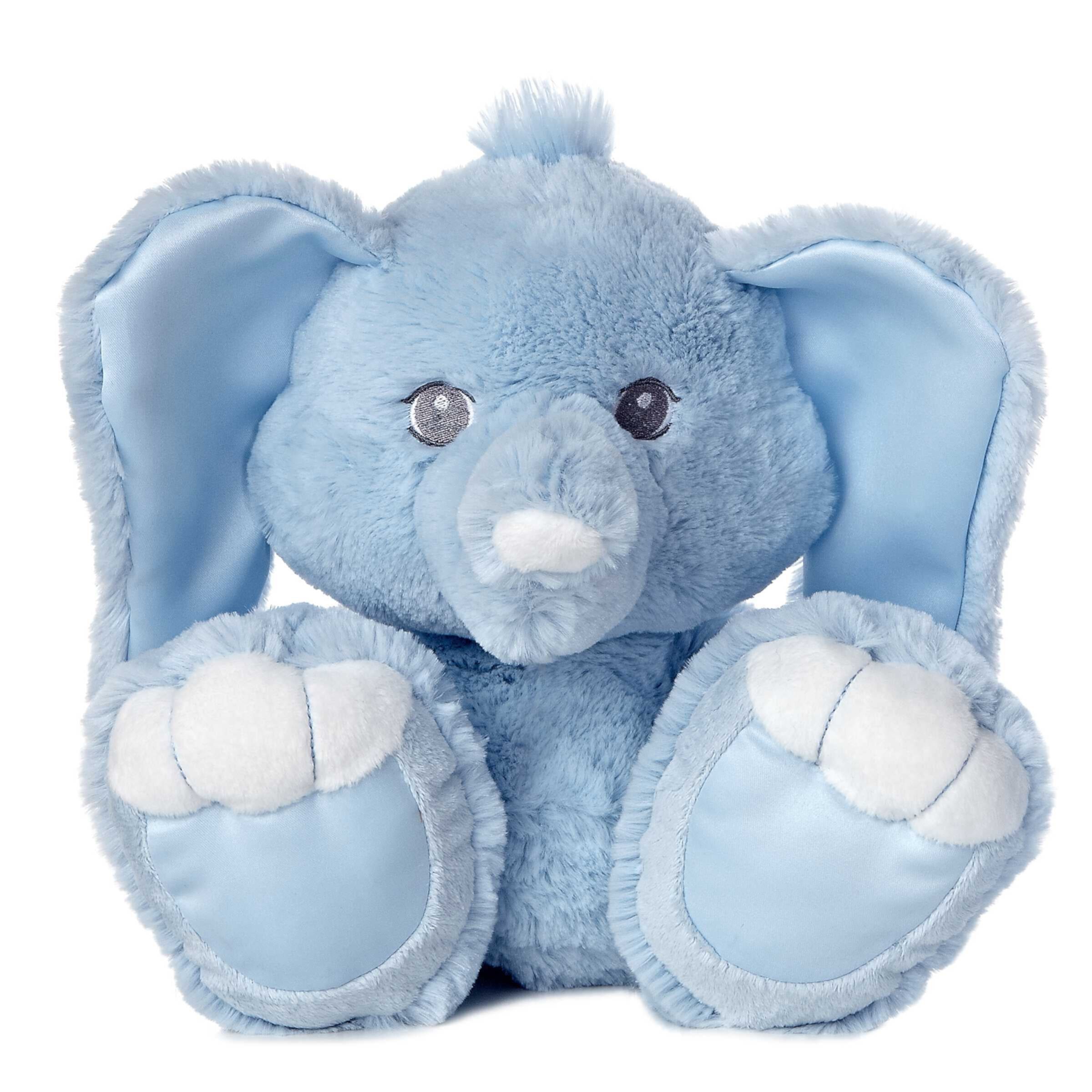 ebba - Medium Blue Baby Taddles - 10" Elephant Blue - Playful Baby Stuffed Animal Aurora