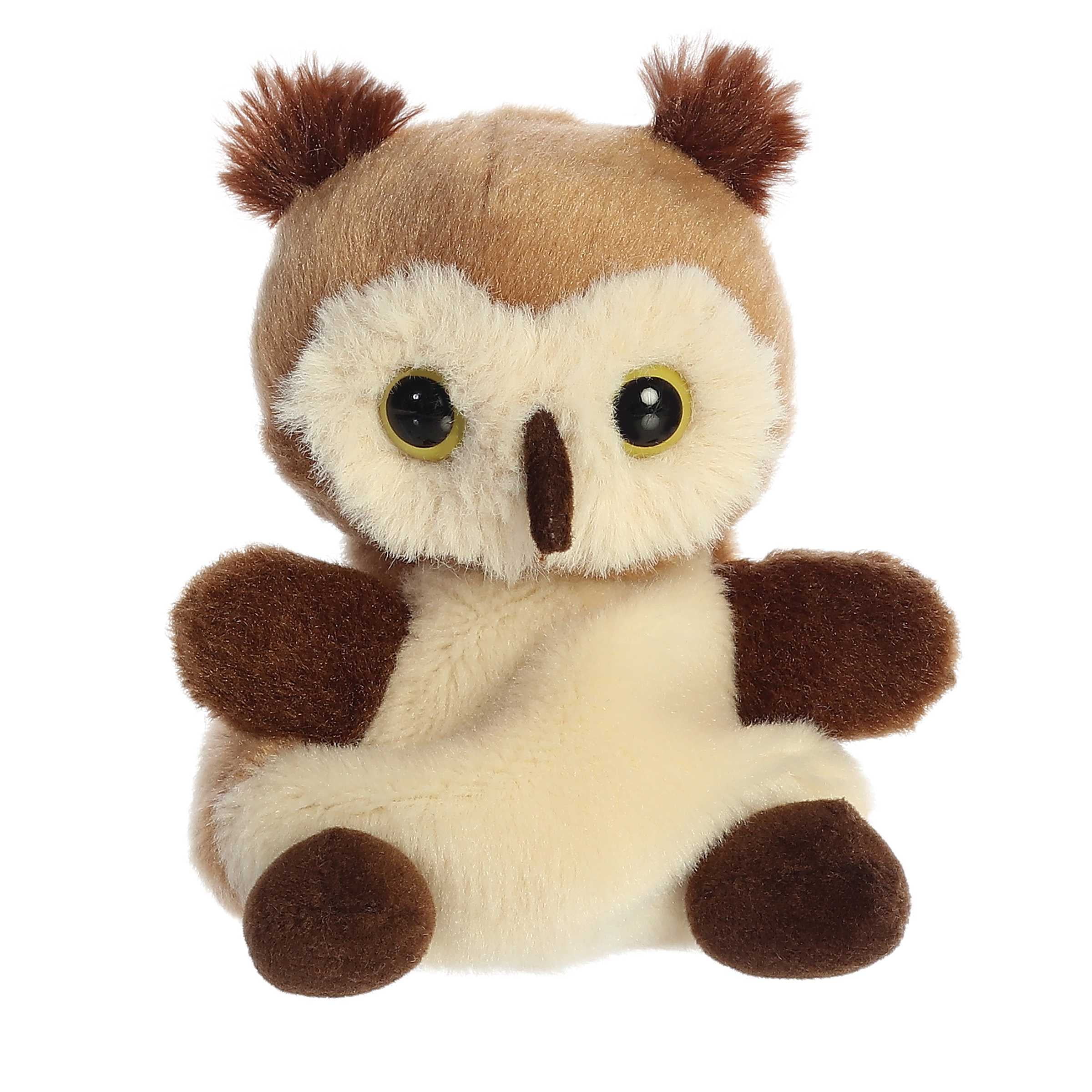 Aurora - Mini Brown Palm Pals - 5" Barnie Owl - Adorable Stuffed Animal Aurora