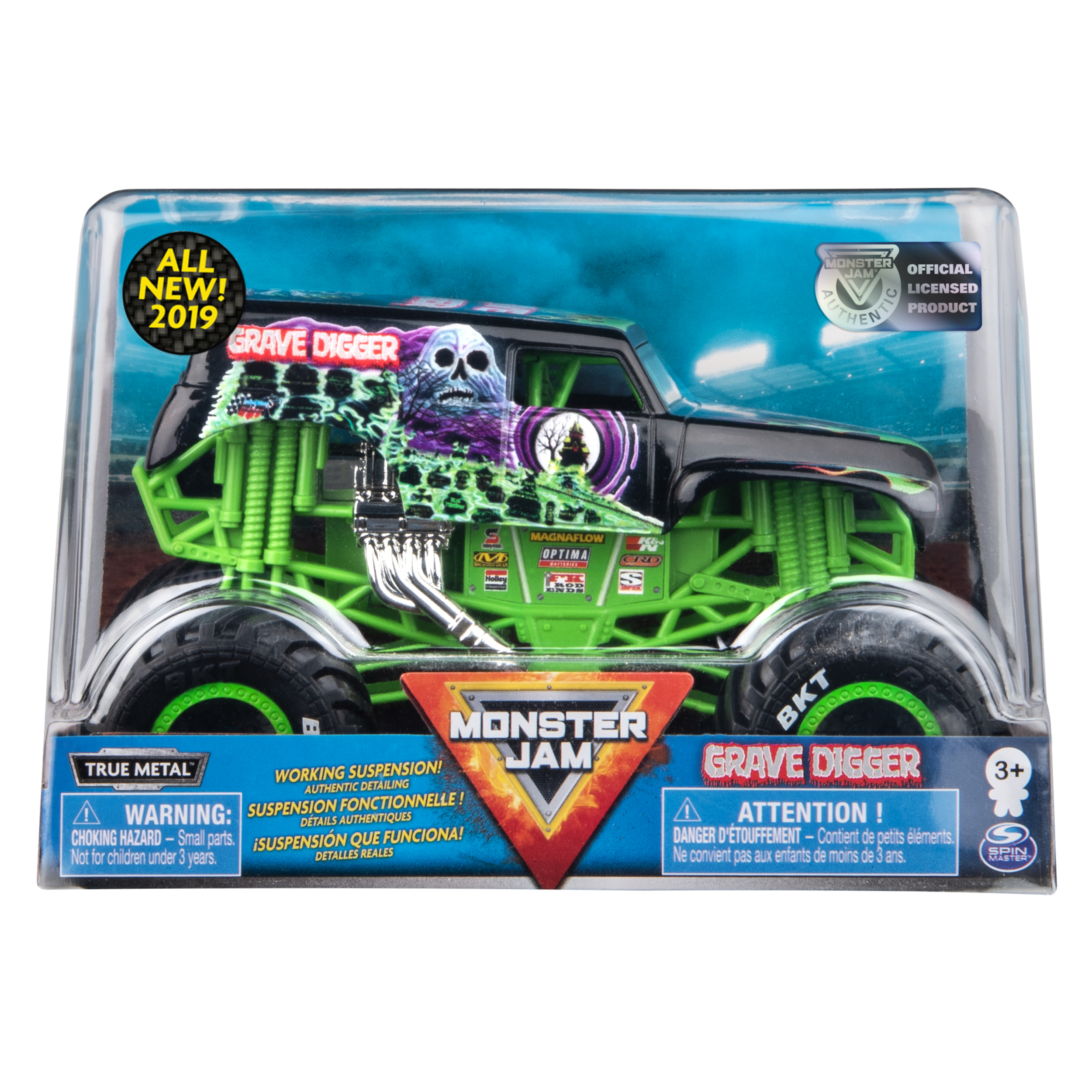 Monster Jam, Official Grave Digger Monster Truck, Die-Cast Vehicle, 1:24 Scale Monster Jam