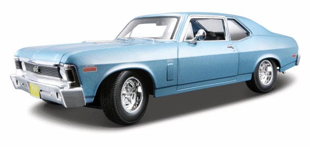 1970 Chevy Nova SS Coupe, Blue - Maisto 31132 - 1/18 scale diecast model car Maisto