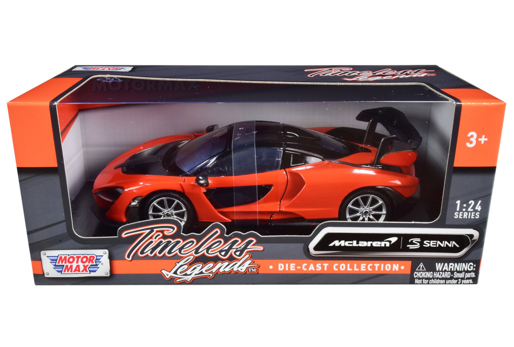 McLaren Senna Orange Metallic and Black "Timeless Legends" 1/24 Diecast Model Car by Motormax MOTORMAX