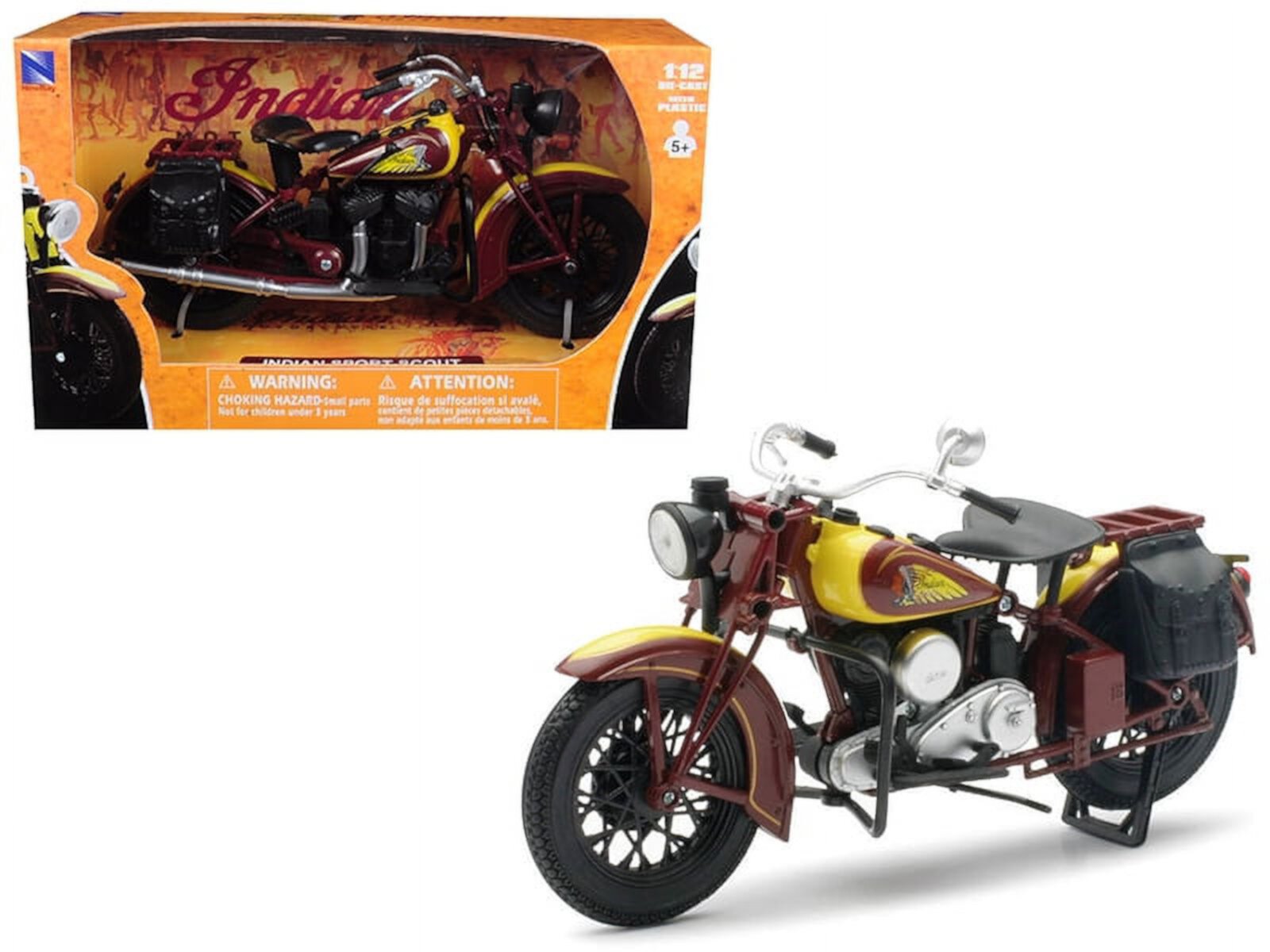 1934 Indian Sport Scout Bike 1/12 Diecast Motorcycle Model by New Ray New Ray Toys