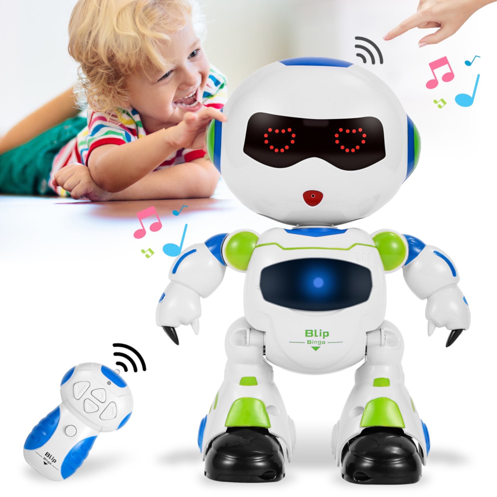 Ant Class Remote Control Robot Toys with LED Lights, Interactive Birthday Gift for Kids - Moving, Dancing Smart RC Robot, 99333-1 Ant Class