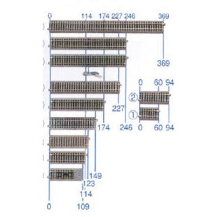 Kato USA Inc. HO 369mm 14-1/2 Straight 4 KAT2180 HO Track KATO