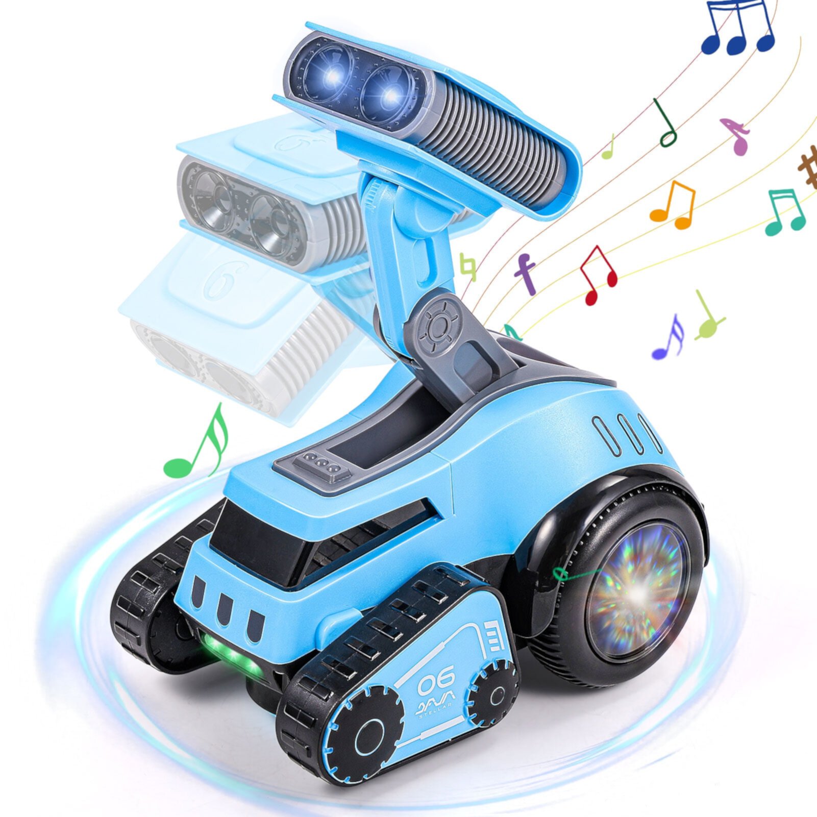 AOKESI Electronic Walking Dancing Robot Toys, Moon Rob-E Electronic Robot with Dance, Play Music, Light Up Eyes, Lifts & Rotate, Smart Robot Toys Gift for Boys Girls, Blue AOKESI