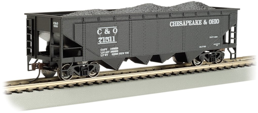 C&o 40 Quad Hopper Ho Scale Train Car Bachmann Trains