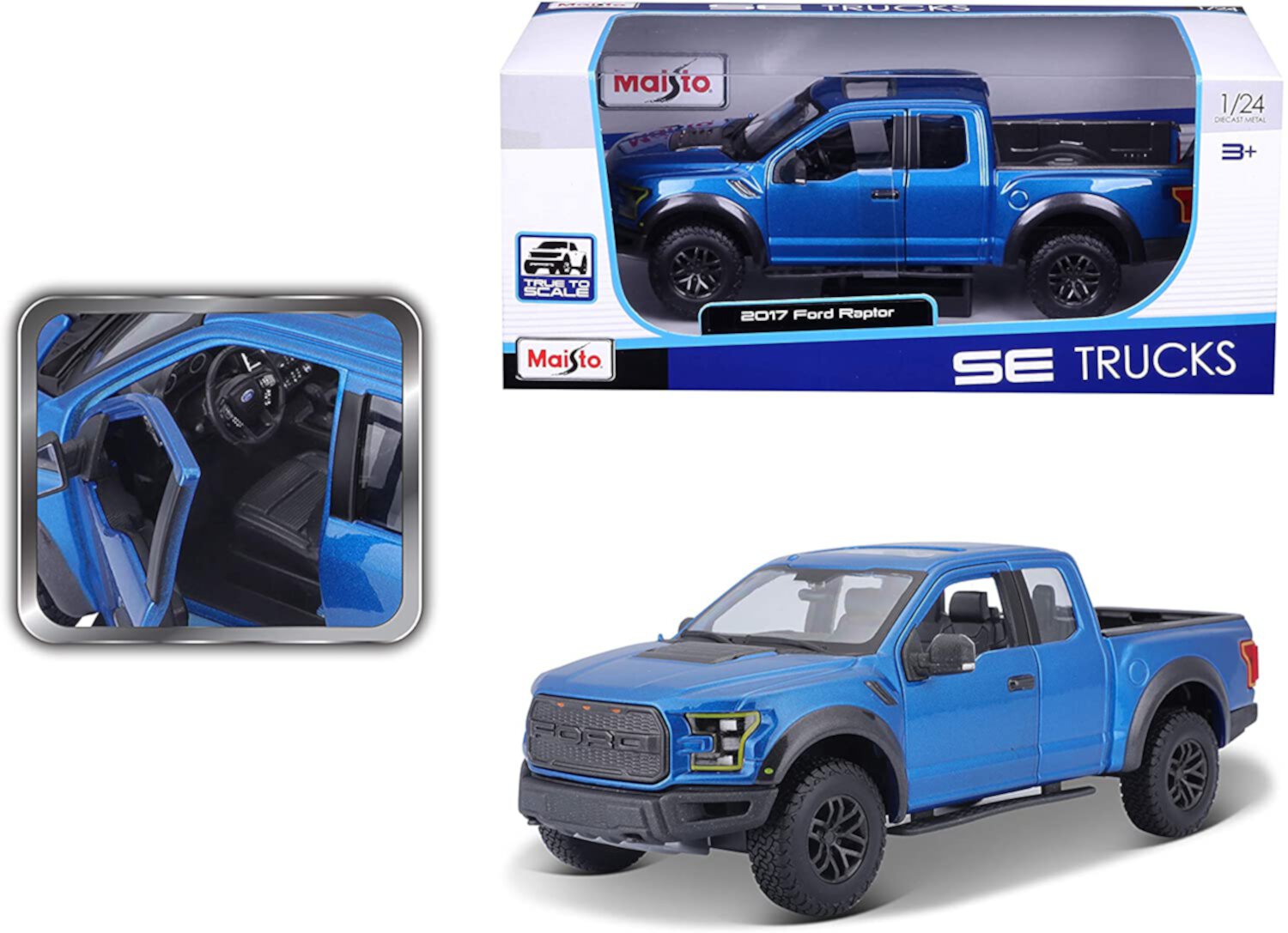 Maisto 1:24 Scale SE Trucks 2017 Ford F150 Raptor Truck Play Vehicle Maisto