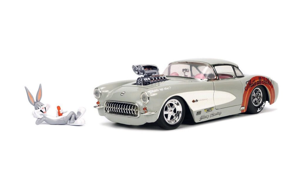 1957 Chevy Corvette w/ Bugs Bunny Figure, Looney Tunes - Jada Toys 32390 - 1/24 scale Diecast Car JADA TOYS