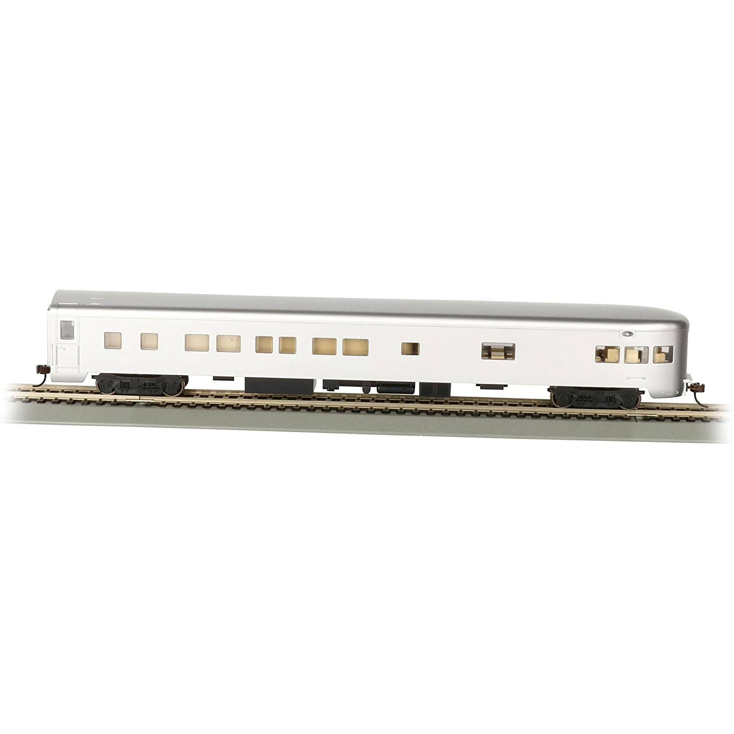 Bachmann Trains HO Scale Aluminum Observation Car with Lighted Interior Bachmann Trains