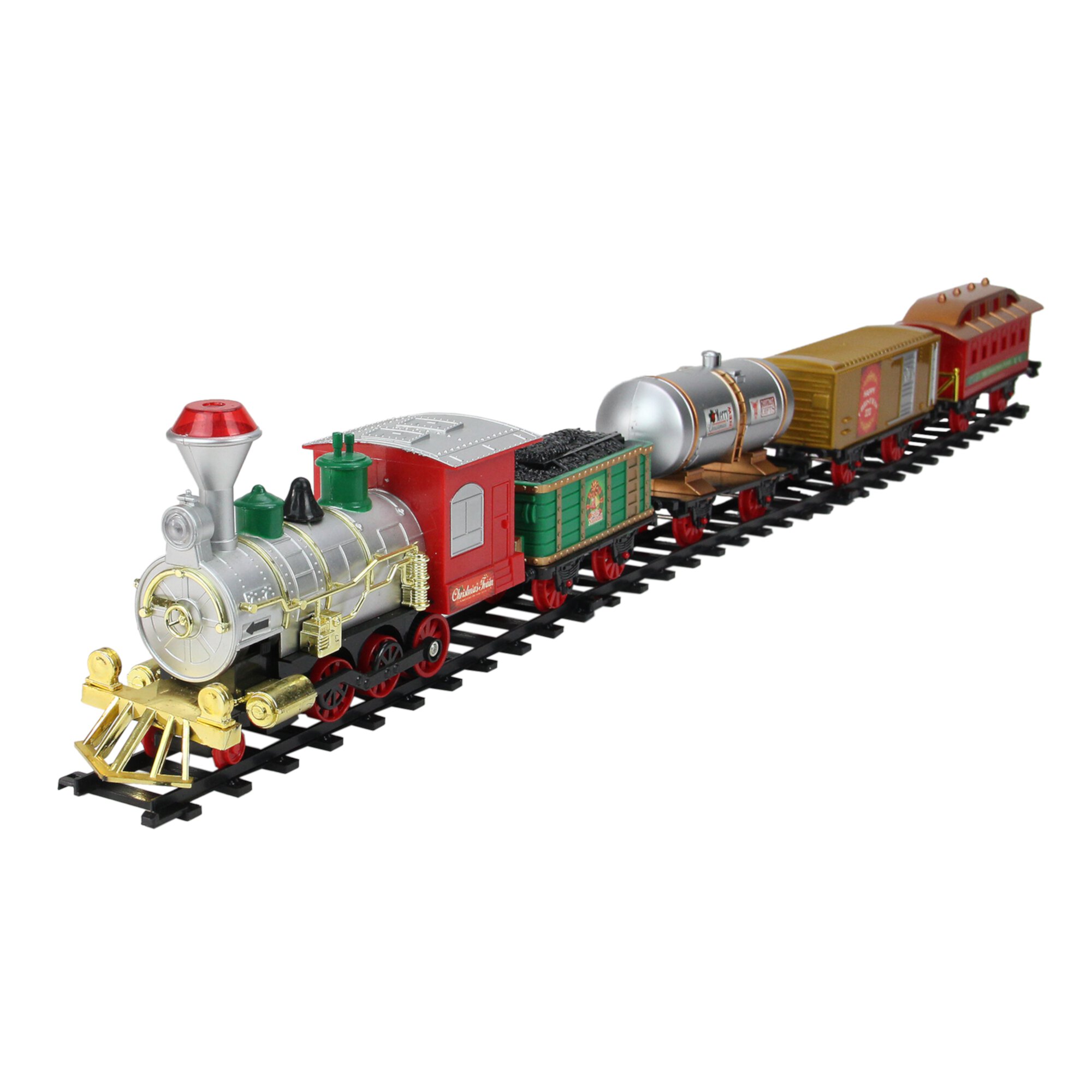 Northlight 17-Piece Battery Operated Lighted and Animated Christmas Express Train Set with Sound Northlight