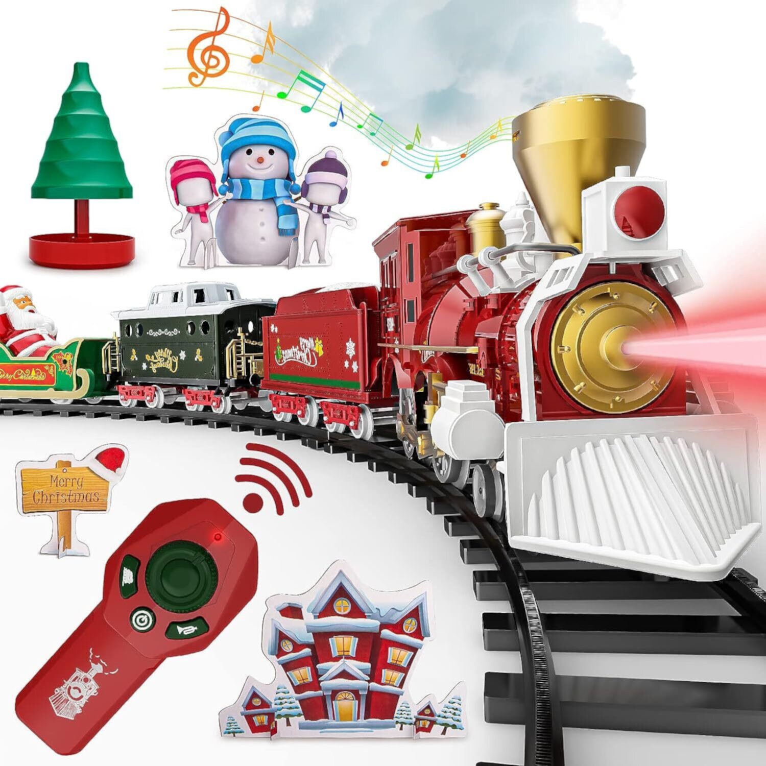 JBee Ctrl Train Set for Kids with Remote Control Electric Train Toys for Boys Girls RC Train Toys with Smokes, Lights & Sound, Christmas Birthday Gifts for Kids 3 4 5 6 7 8 Years Old JBeeCtrl