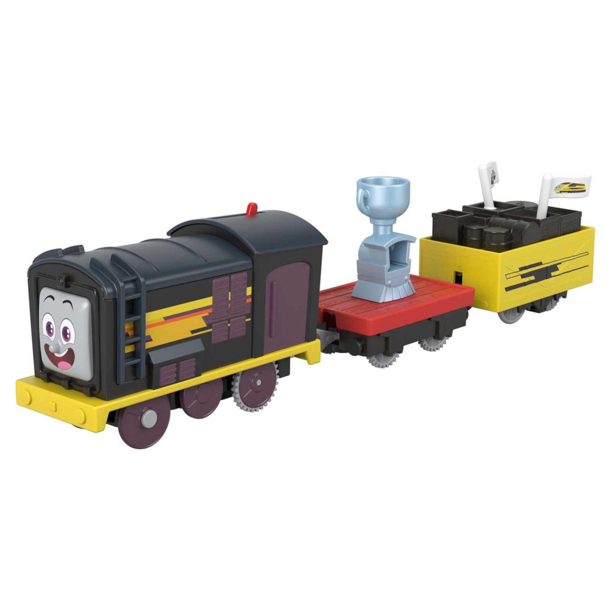 Thomas & Friends Deliver the Win Diesel Motorized Toy Train with Cargo Car & Sodor Cup, 3 Pieces Thomas & Friends