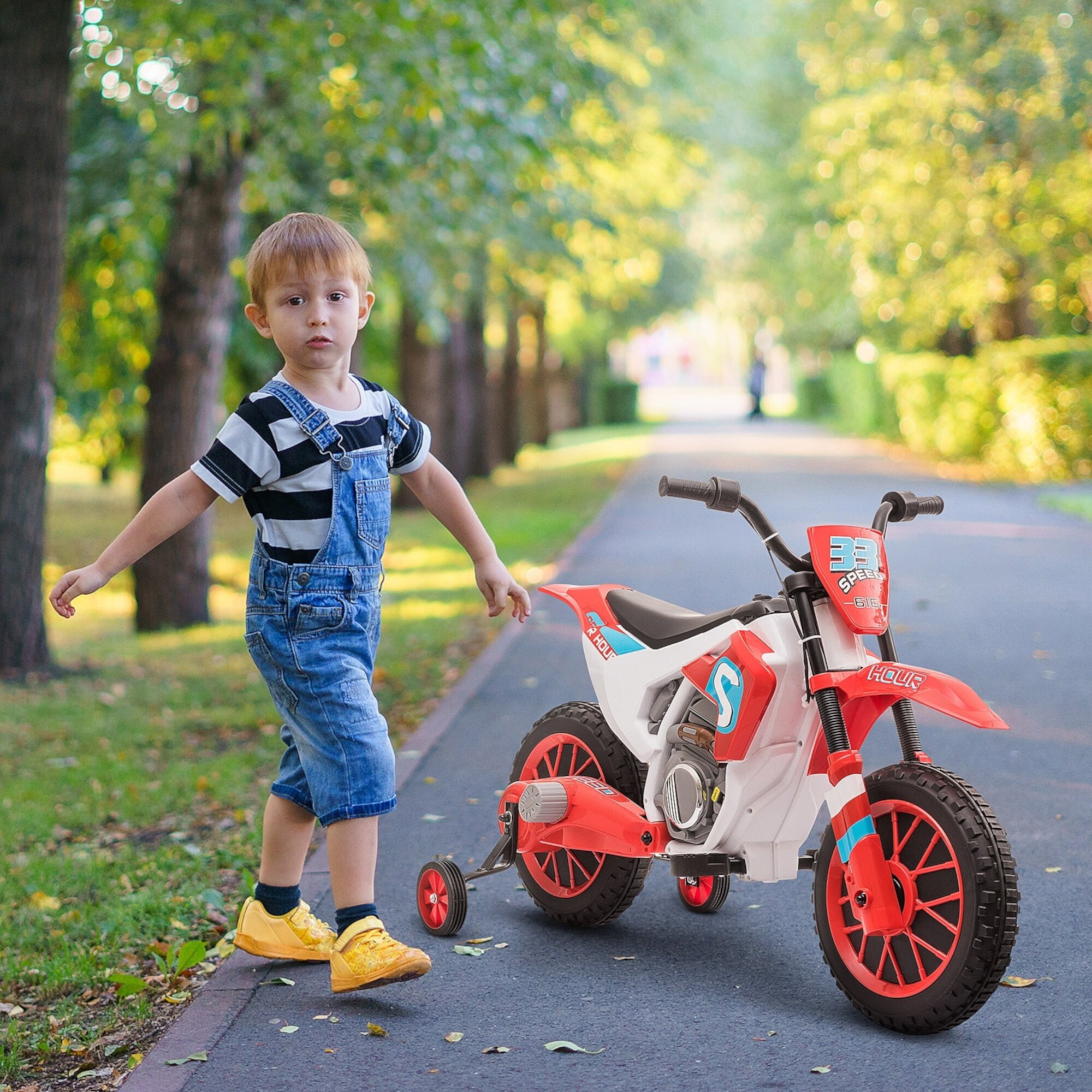 Aosom 12V Kids Motorcycle Dirt Bike Electric Ride-On Toy Off Road, Blue Aosom