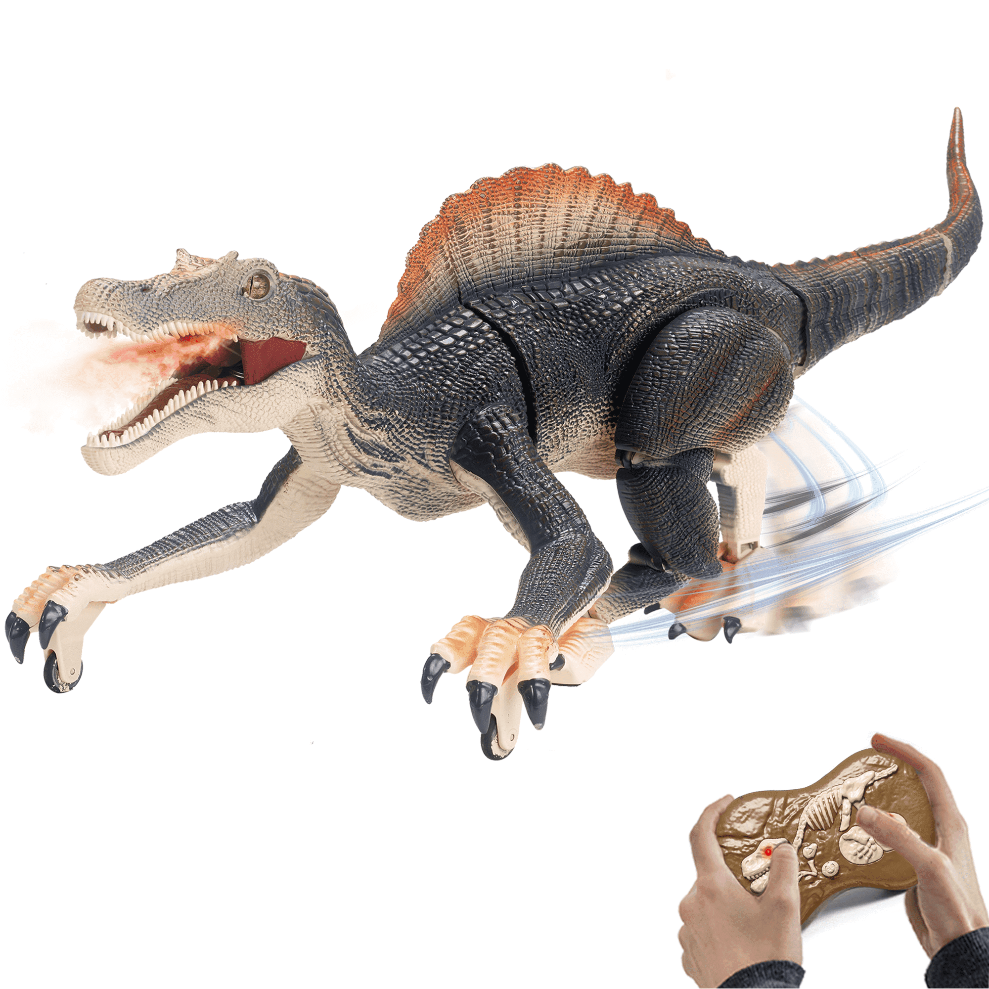 Richgv Remote Control Dinosaur Toys for Boys 6-12, Big Walking Robot Dinosaur Toys with Spraying Roaring, Rechargeable Spinosaurus RC Dinosaur Toys Kids Toys Richgv