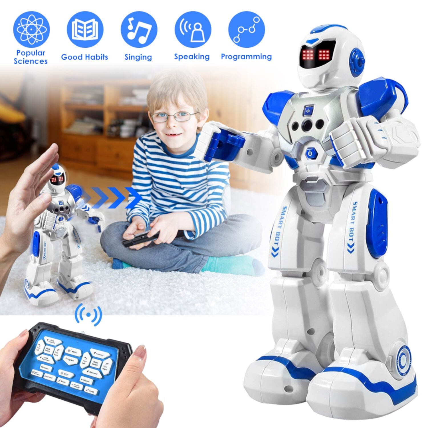 Moclever Intelligent Remote Control Robot, Dancing Robots Toy, Gift for Child for 6+ Year-old Kids Moclever