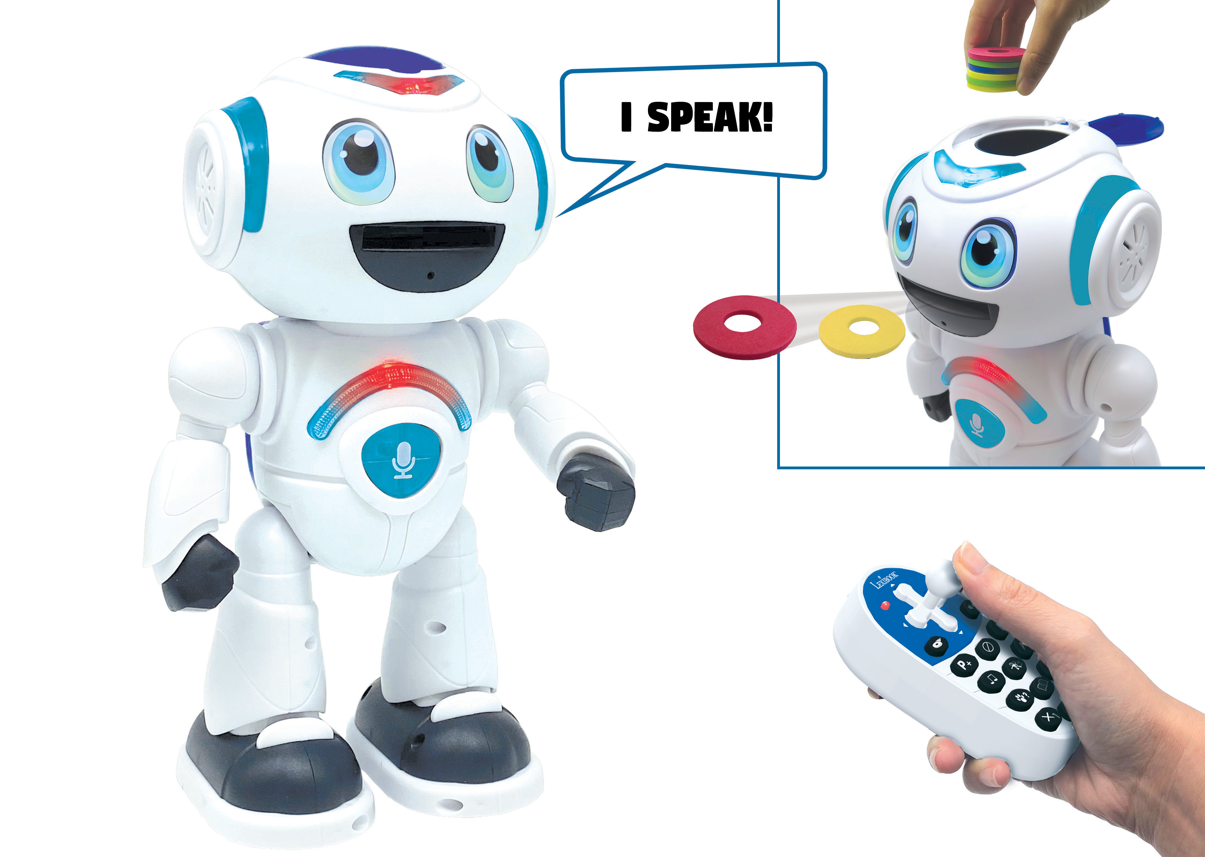 Lexibook - Powerman Master Interactive Toy Robot that Reads in the Mind Toy for Kids Dancing Plays Music Animal Quiz STEM Programmable Remote Control Robot Junior - ROB25EN Lexibook