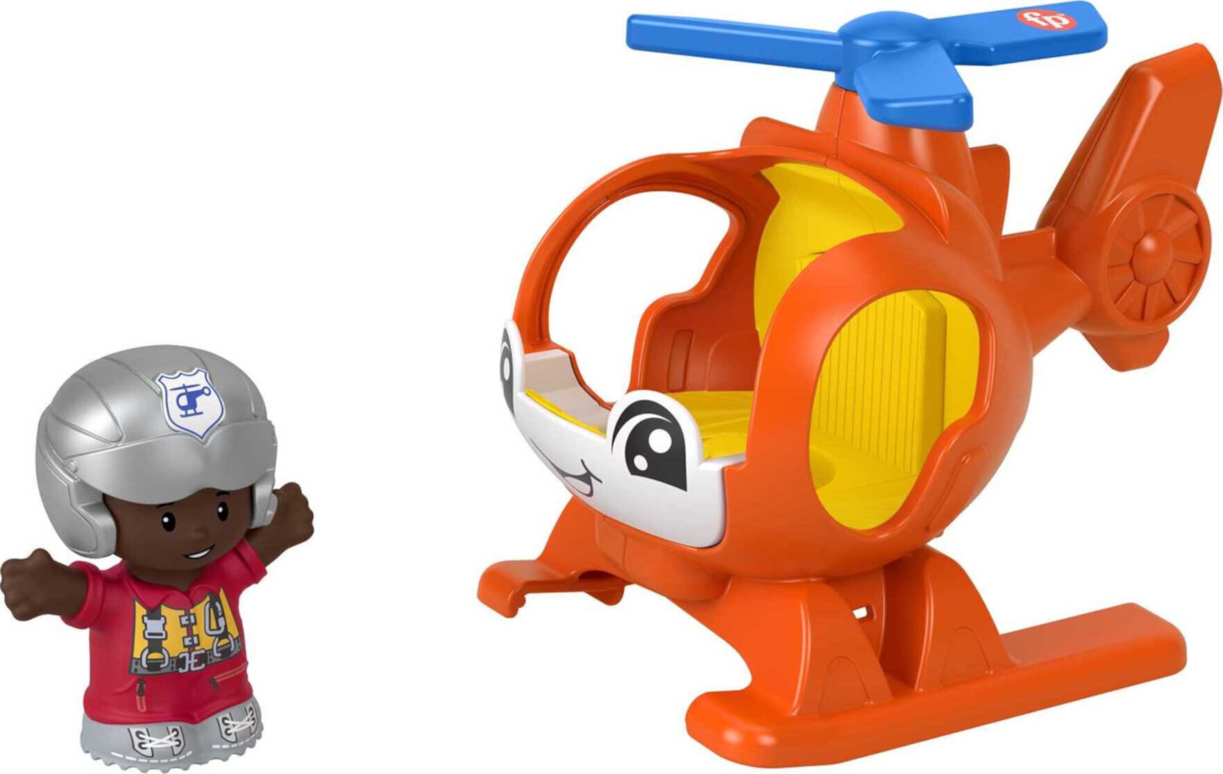 Fisher-Price Little People Helicopter Toy & Pilot Figure Set for Toddlers, 2 Pieces Little People