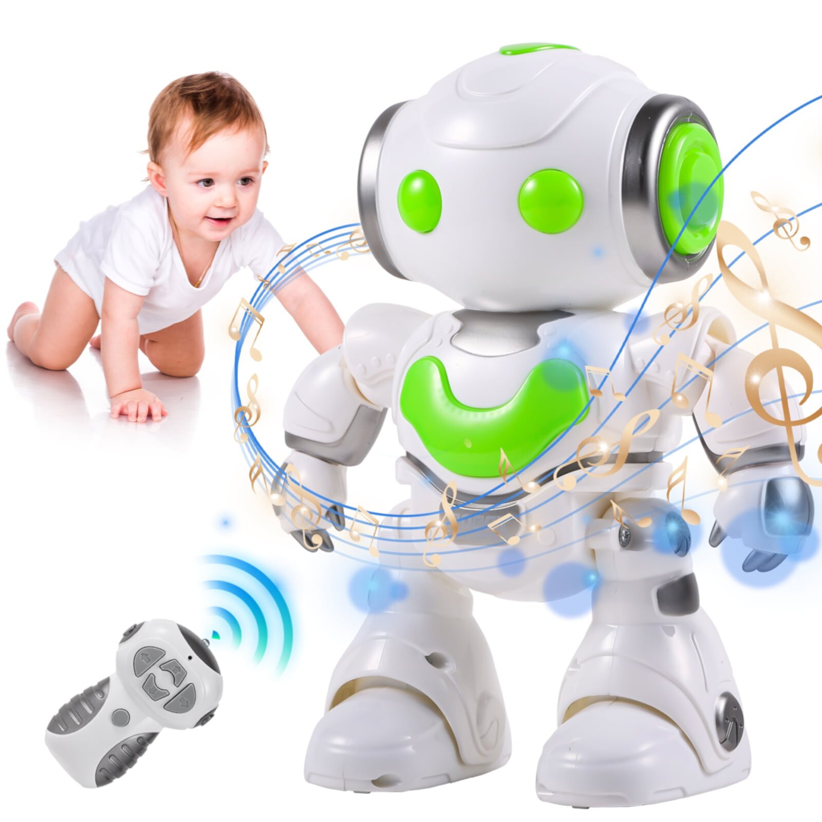 Ant Class Walking Dancing Robot Toys for Kids, RC Robot Toy with LED Lights & Music, Smart Interactive Robot Toy for Toddler Boys Girls Gift,J608-2 Ant Class