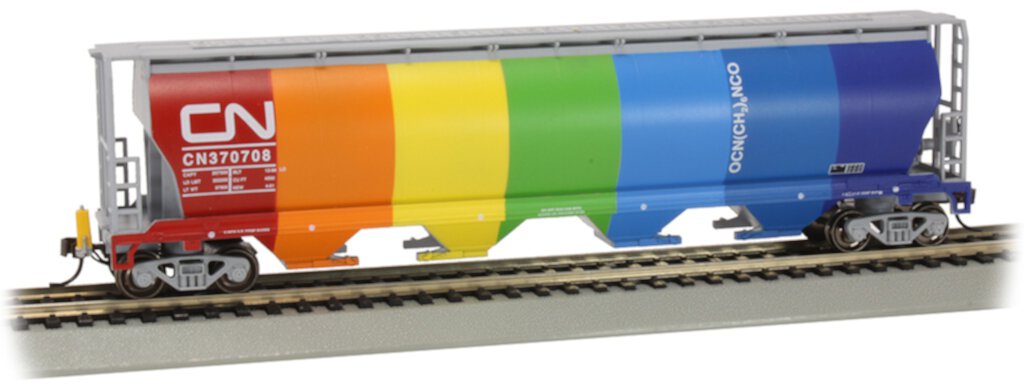 Bachmann 73805 HO CN Demonstrator Cylindrical Grain Hopper with FRED Bachmann Trains