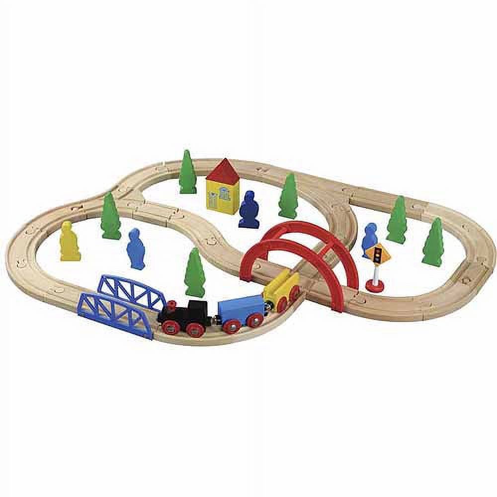 Maxim Wooden Train Set (40 Pieces) Play Train Set WoodenTracks