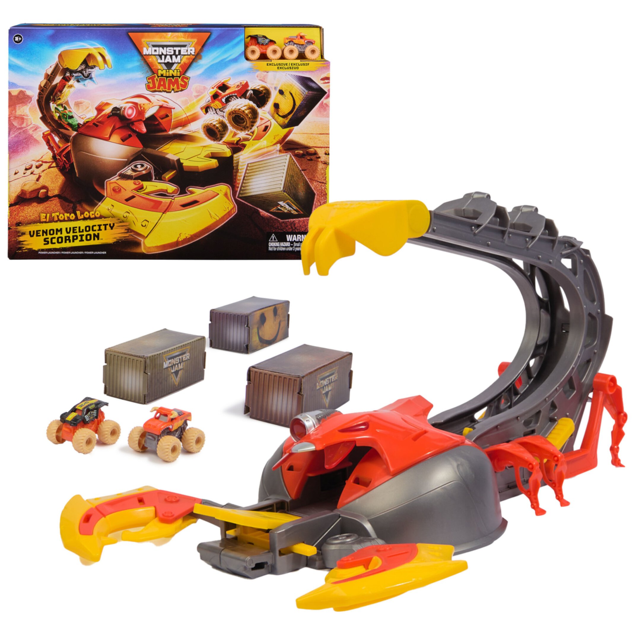 Monster Jam, El Toro Loco Venom Velocity Scorpion Playset, for Ages 3 and up (New) Monster Jam