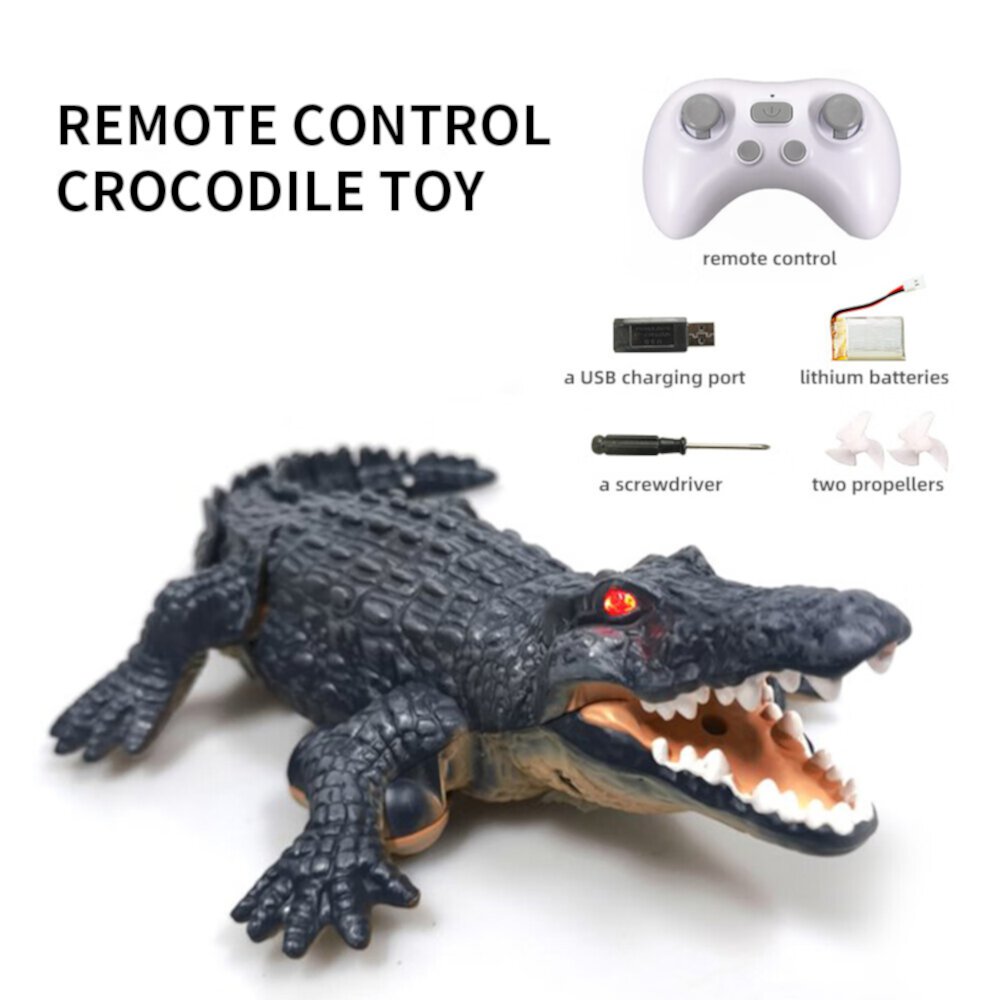 TITOUMI 2.4 GHz Remote Control Alligator RC Boats for Adults Kids, Rechargeable Crocodile, Boat Lake & Pool Toy TITOUMI