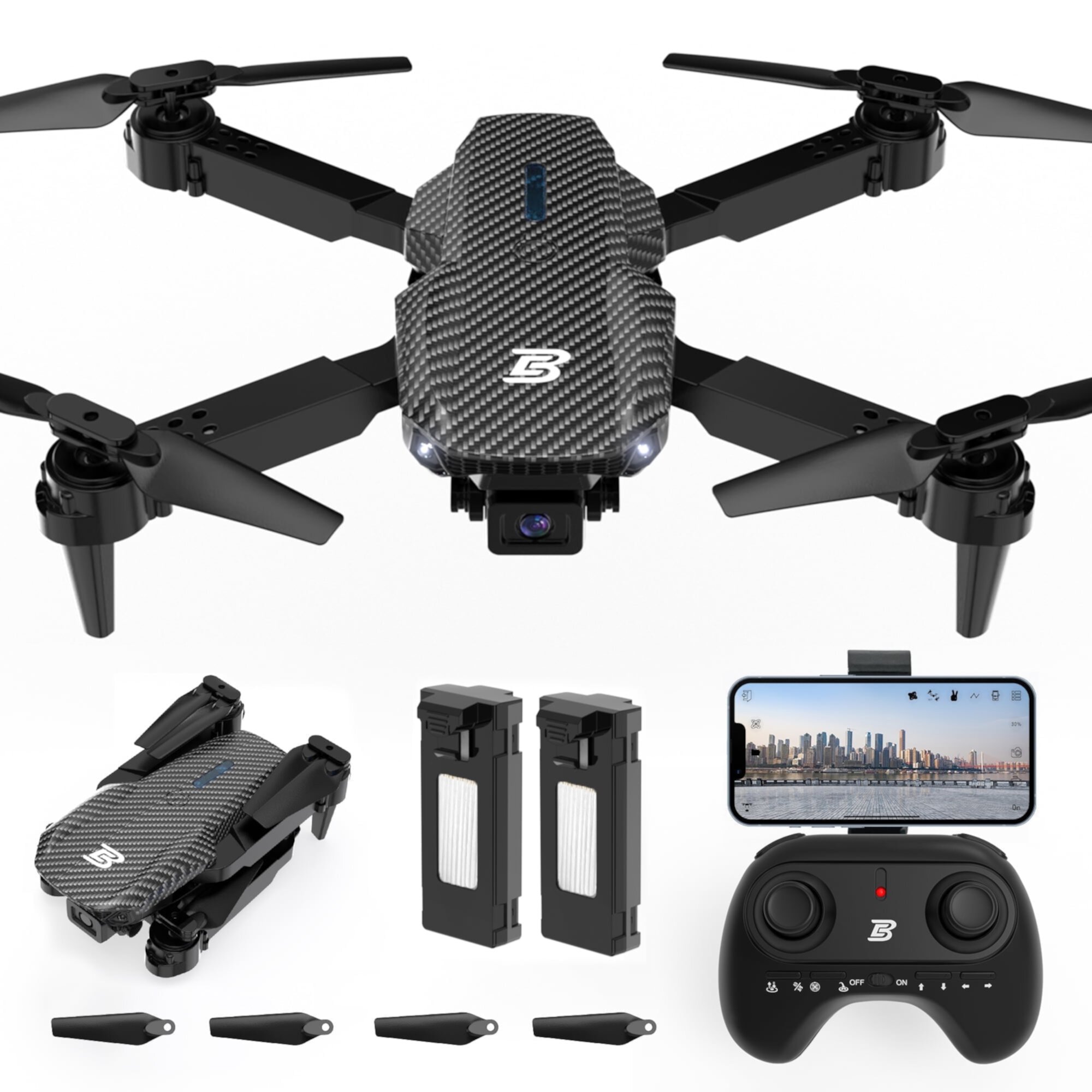 Drone with Camera, Toy Choi's Foldable FPV with One Key Start/Land, 3D Flips, 2 Batteries, RC Drones for Kids, Adults Toy Choi's