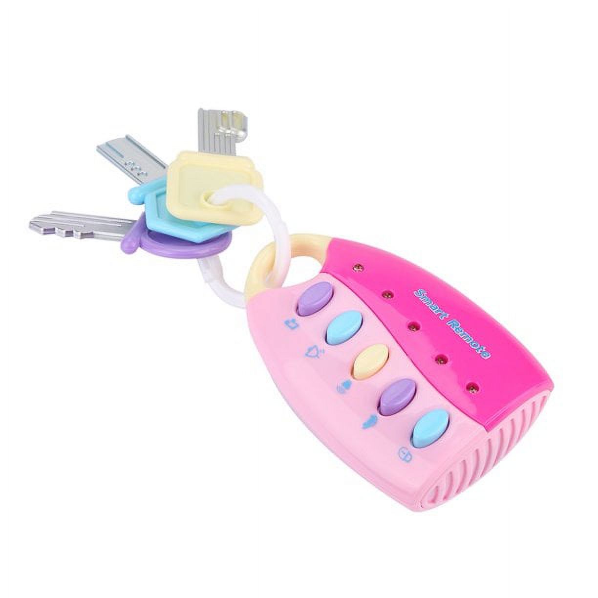 Musical Smart Remote Key Toy Fake Car Toy Keys with Sound and Lights Fun and Educational Key Toys(Pink) VATENIC