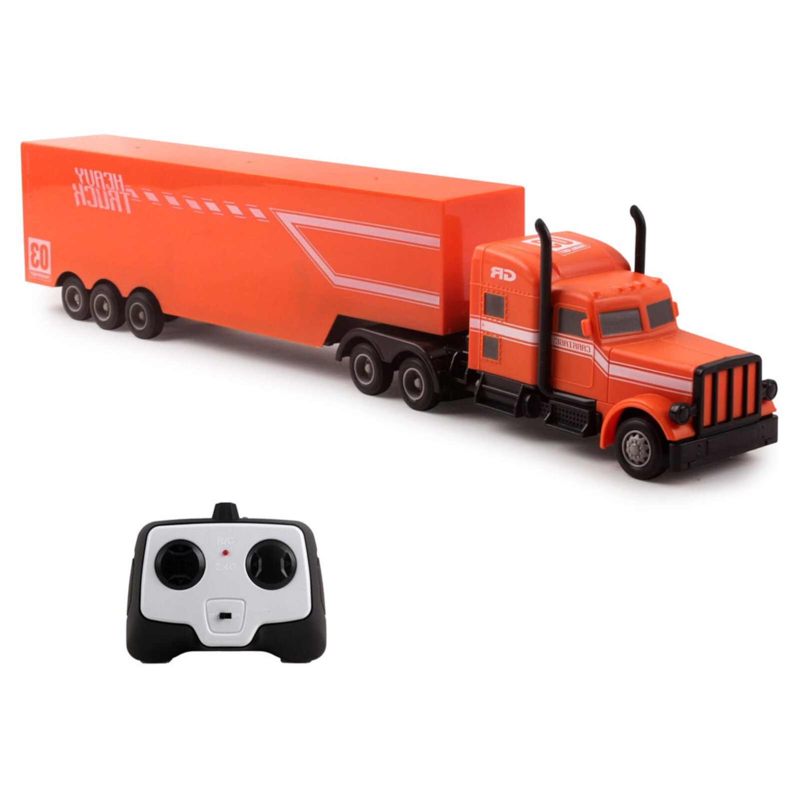 Vokodo RC Semi Truck And Trailer 18 Inch 2.4Ghz Fast Speed 1:16 Scale Electric Hauler Rechargeable Remote Control Kids Big Rig Toy Carrier Vehicle Cargo Transporter Great Gift For Children Boys Girls Vokodo