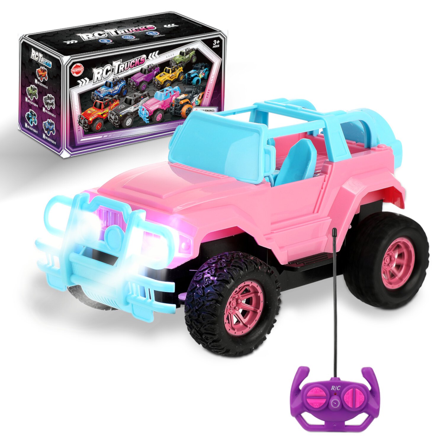 Zacro RC Car for Girls, 1:20 Scale Pink Remote Control Cars Off Road Trucks with Lights, 2.4Ghz Jeep RC Car Toy Gift for Kids 4 5 6 7 8 Years Old & Up Zacro